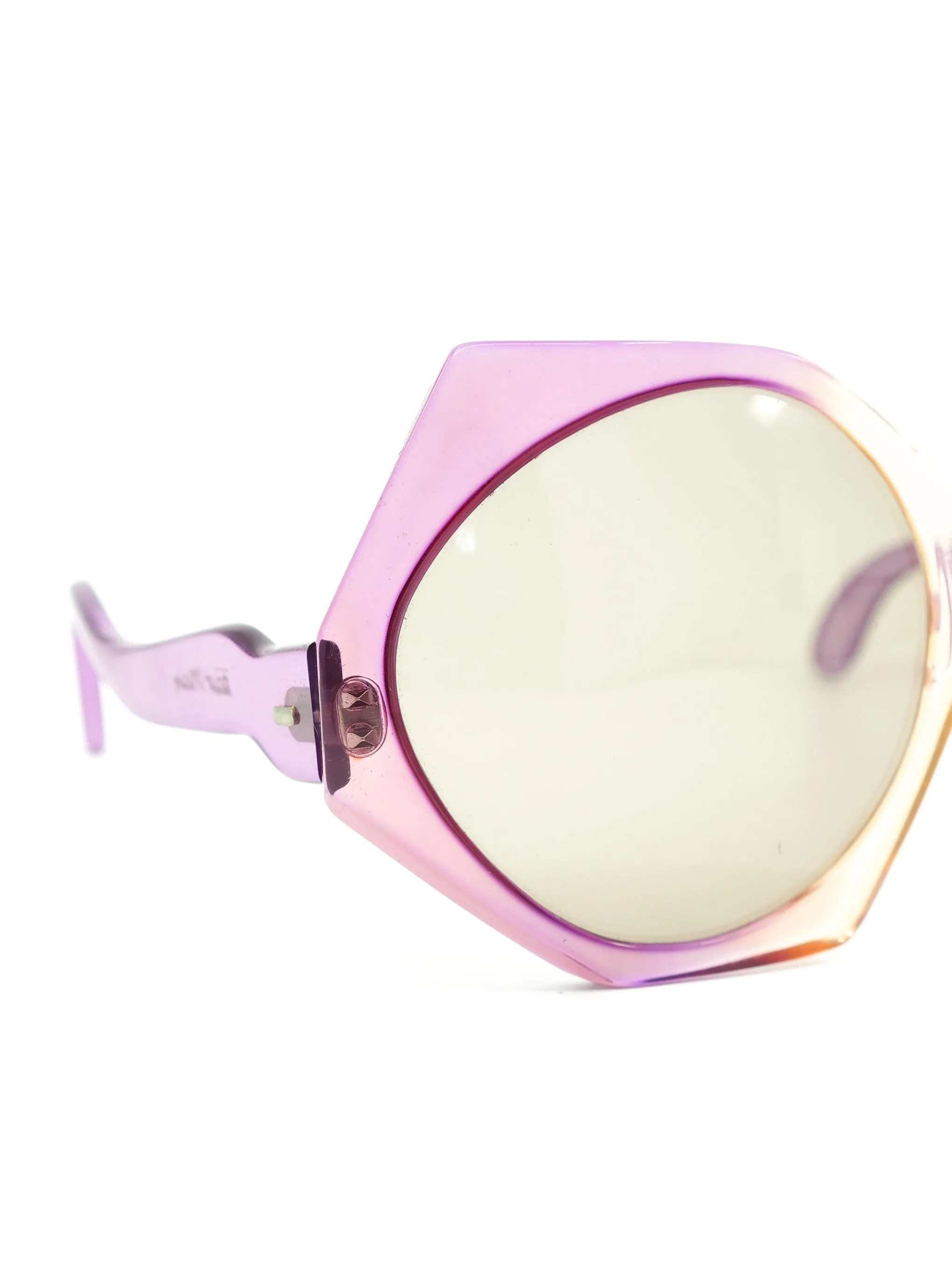 1970s Oversized Ombre Geometric Sunglasses
