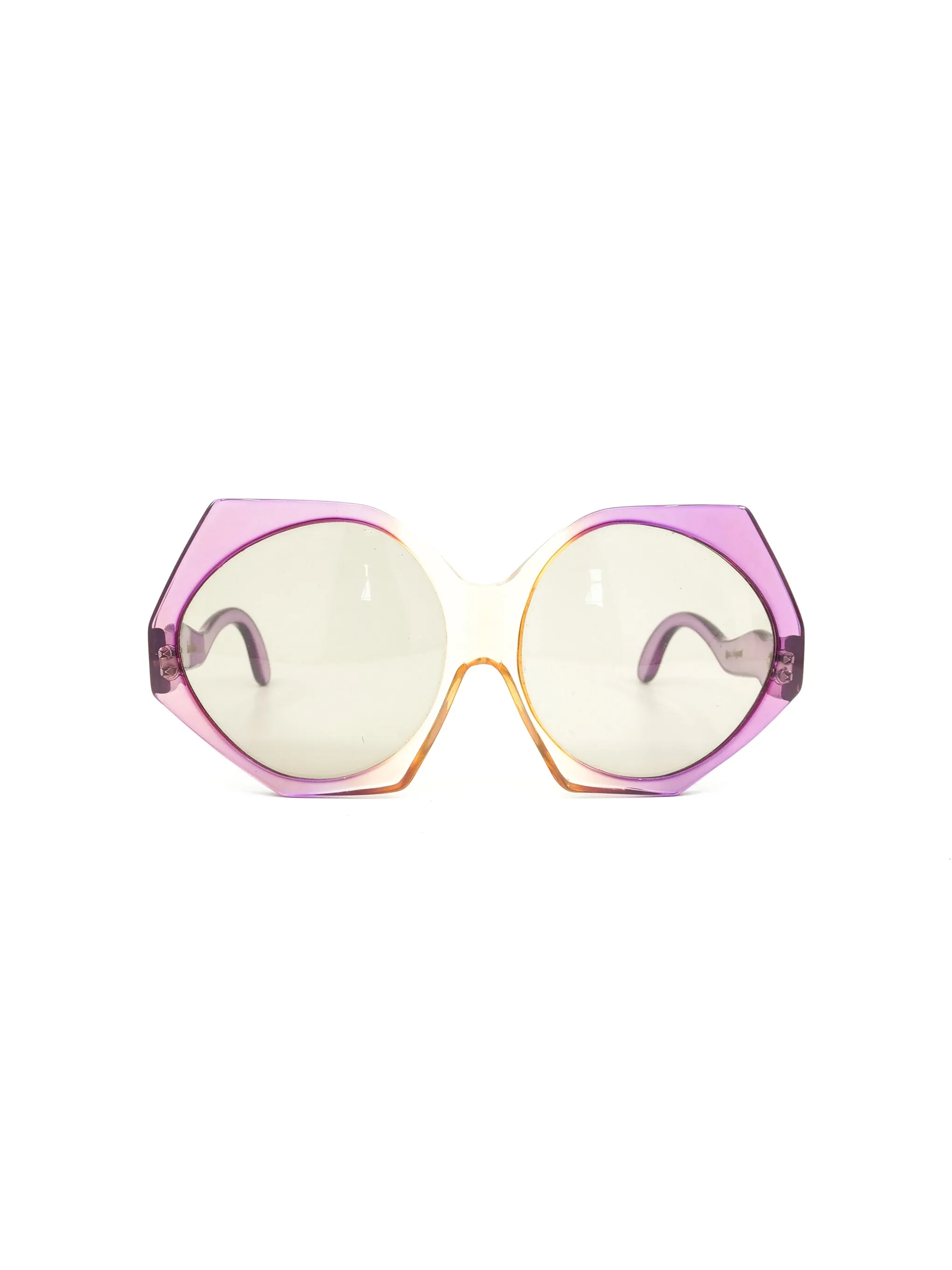1970s Oversized Ombre Geometric Sunglasses