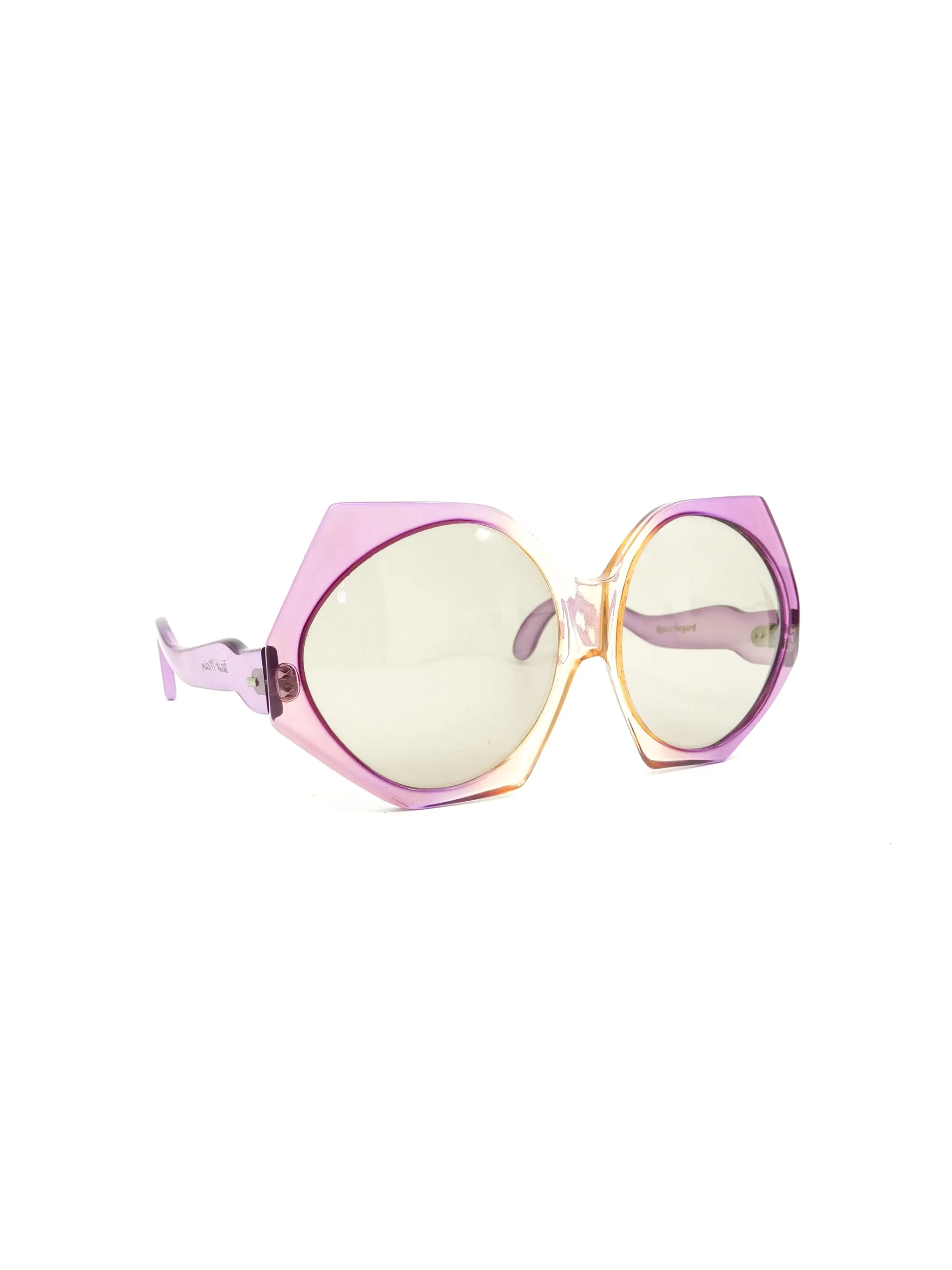 1970s Oversized Ombre Geometric Sunglasses