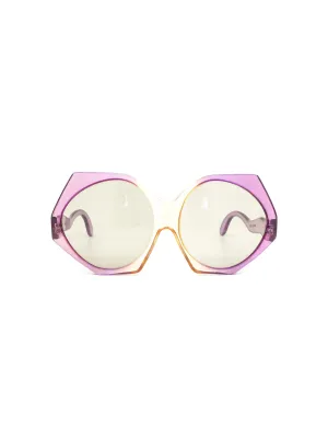 1970s Oversized Ombre Geometric Sunglasses