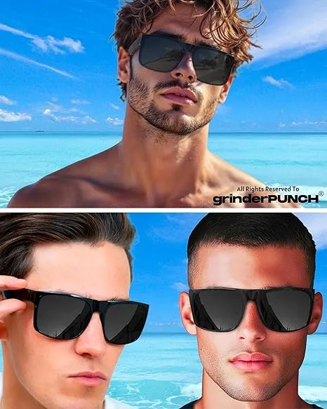 2 Pack XL Polarized Big Wide Frame Sports Driving Sunglasses (Black & Brown Polarized Lens,)