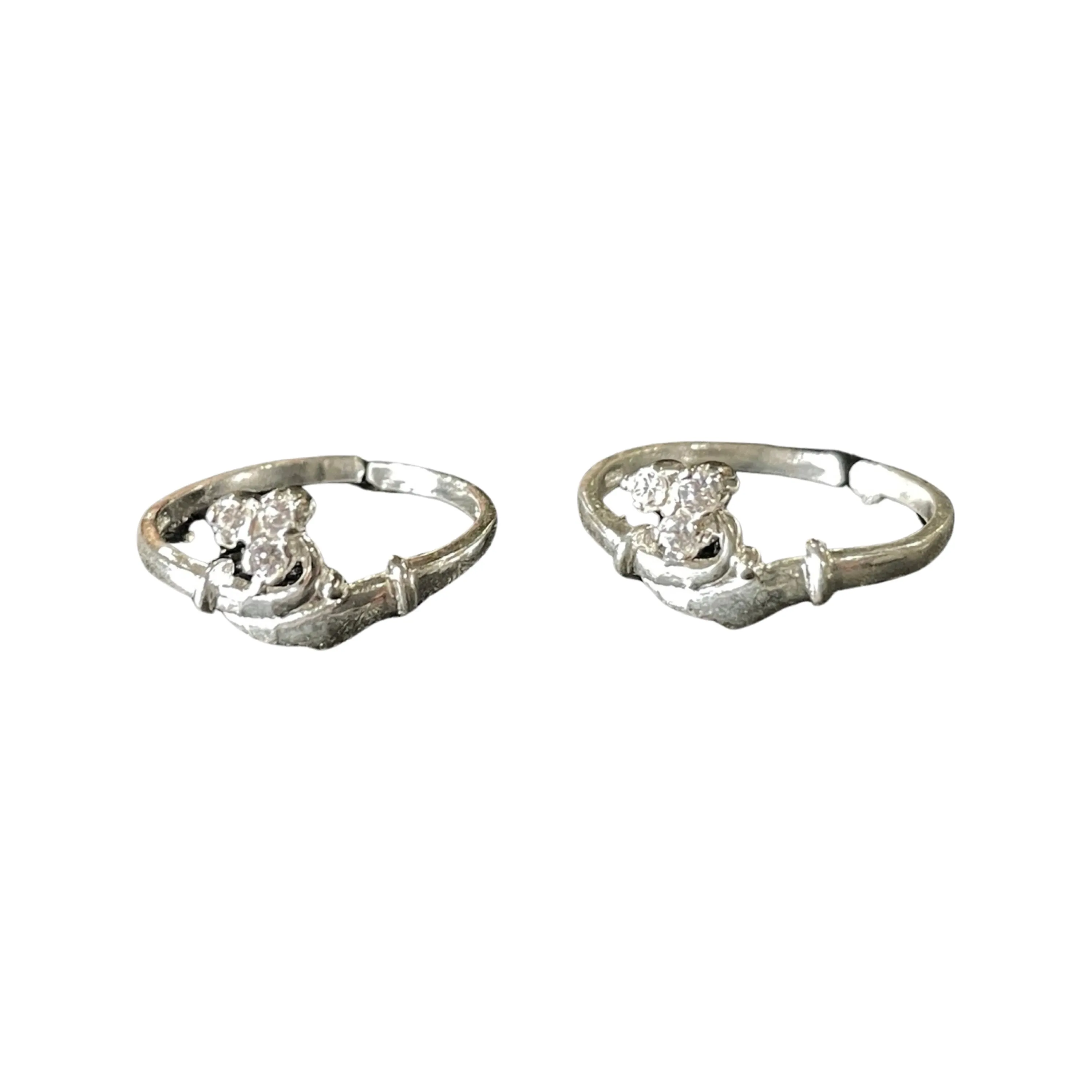 925 Sterling Silver CZ Toe-rings - Design #06