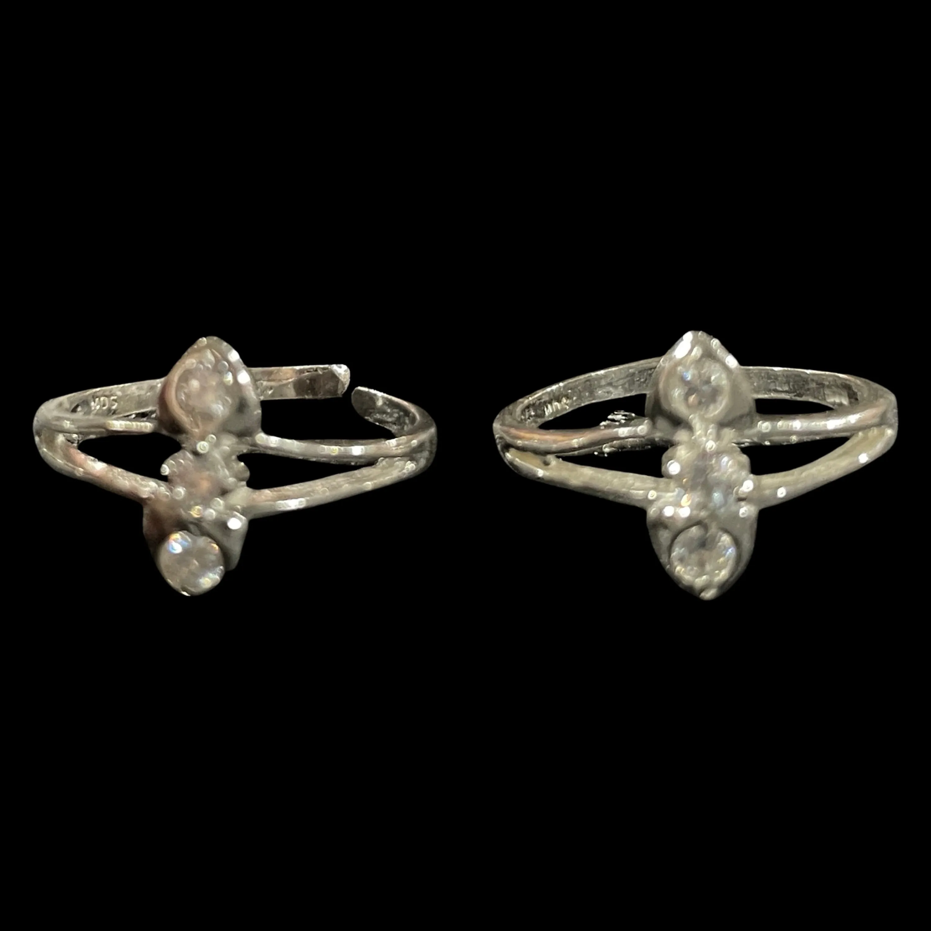 925 Sterling Silver CZ Toe-rings - Design #07
