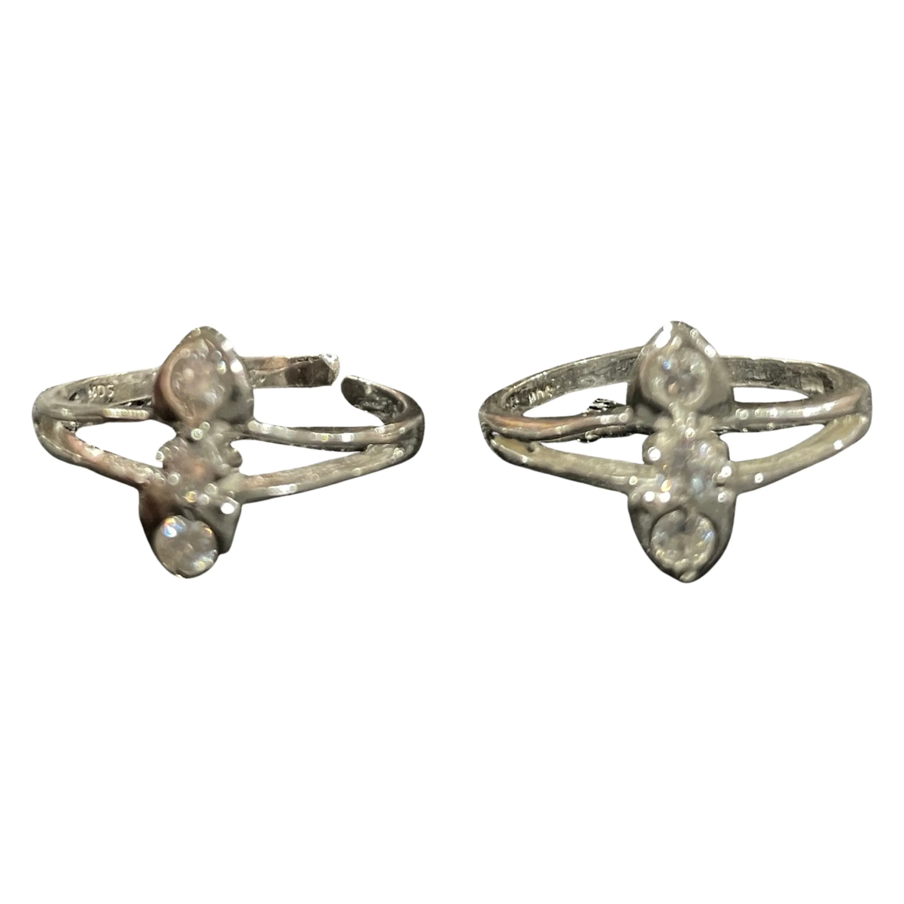 925 Sterling Silver CZ Toe-rings - Design #07