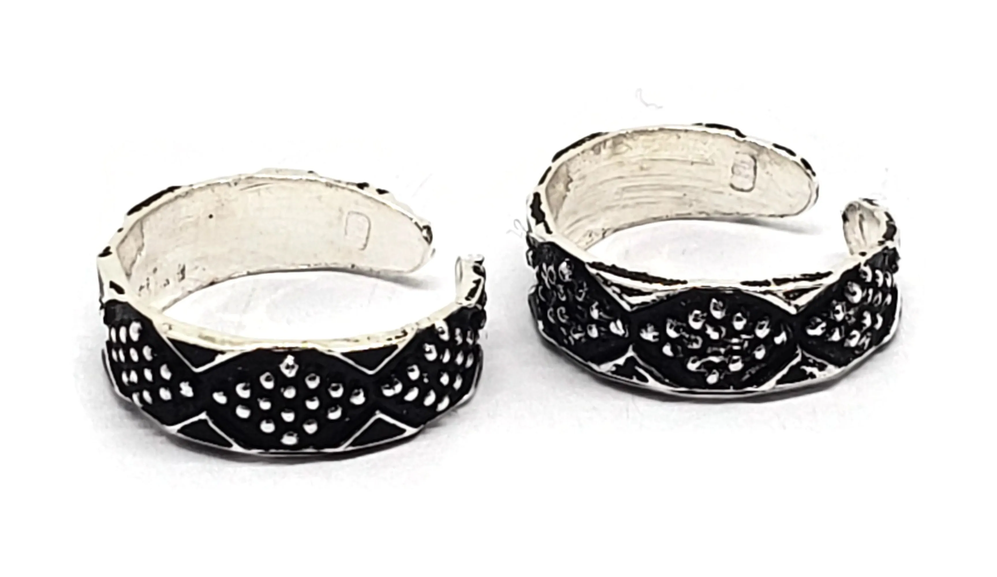 925 Sterling Silver Multicolor Toe-rings - Design #09
