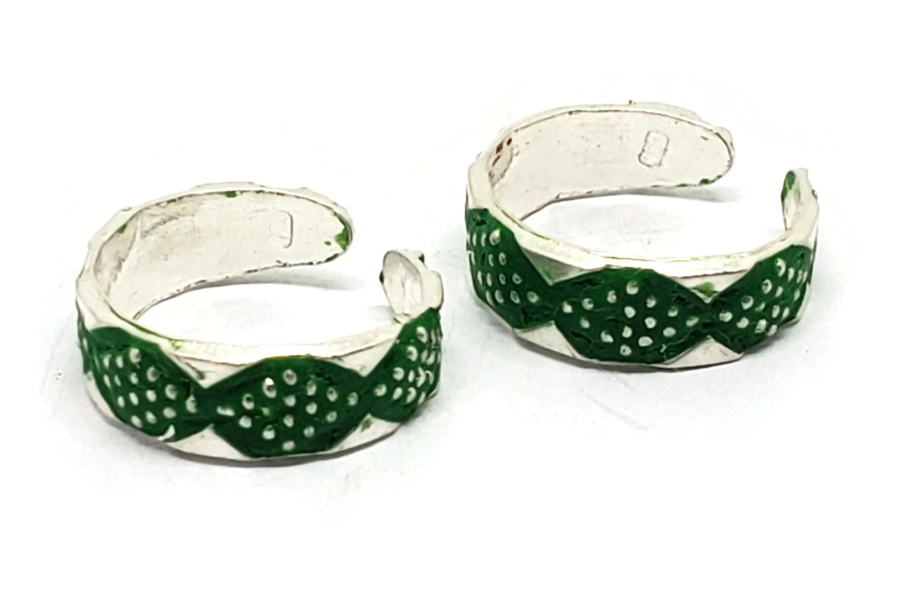 925 Sterling Silver Multicolor Toe-rings - Design #09