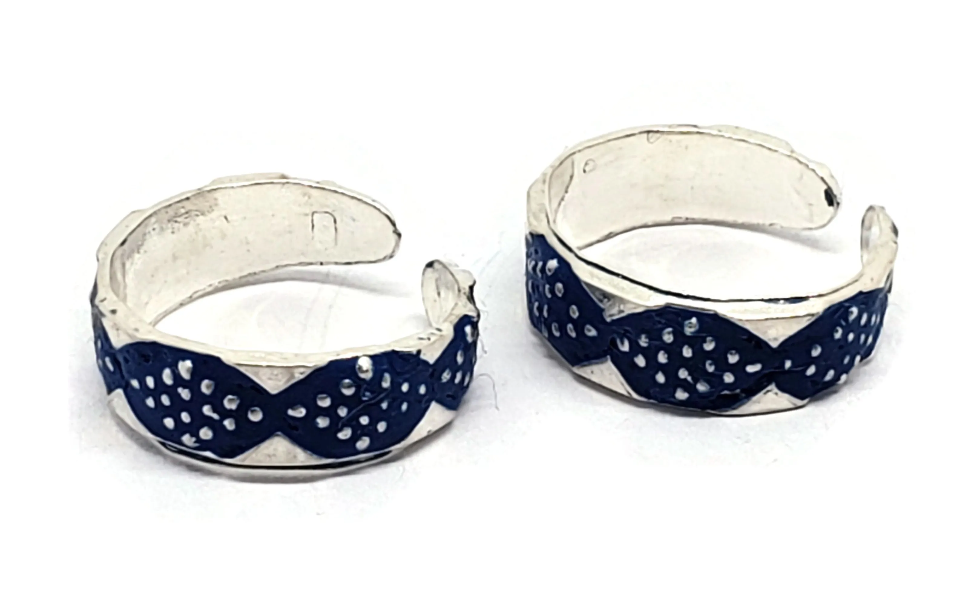 925 Sterling Silver Multicolor Toe-rings - Design #09