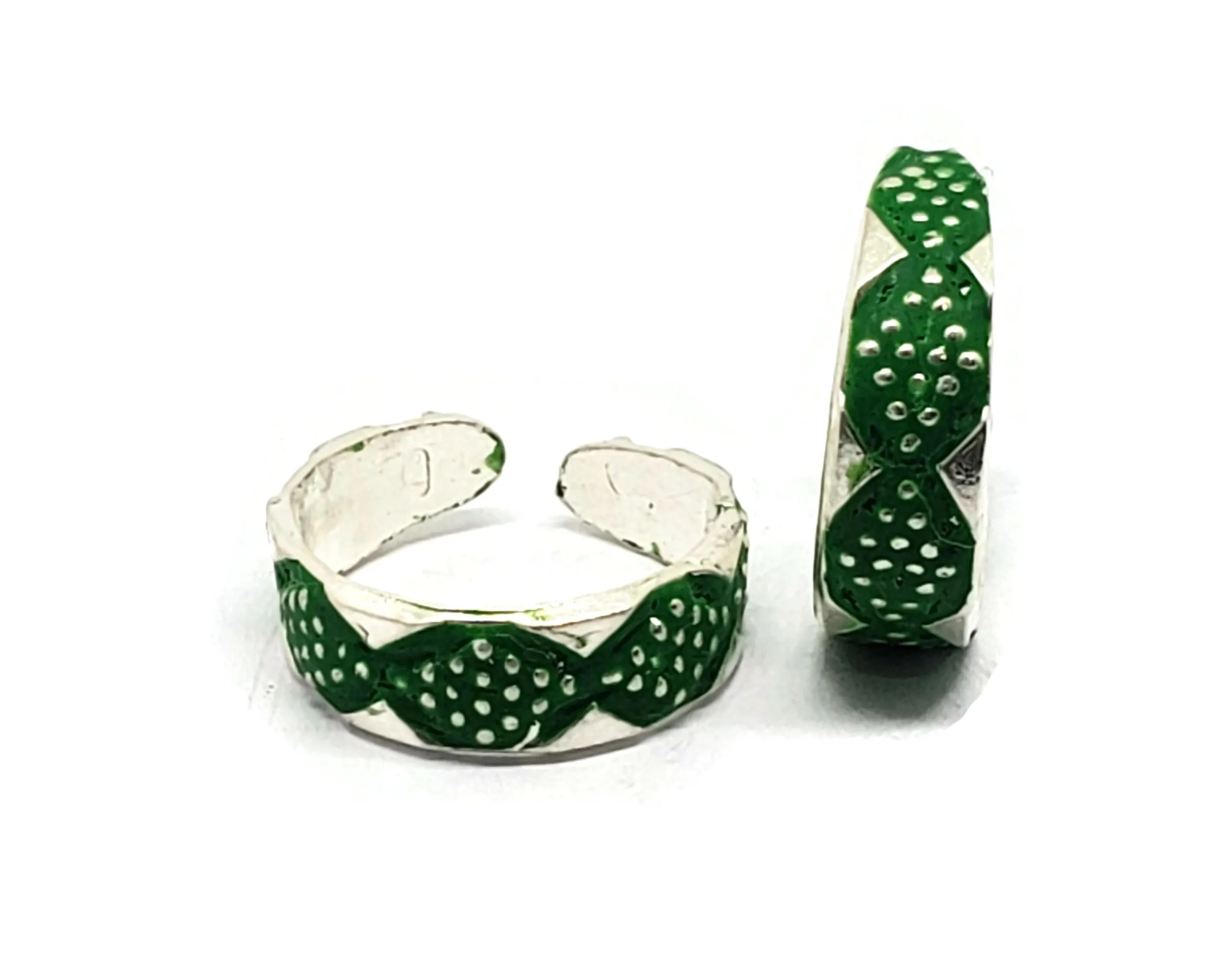 925 Sterling Silver Multicolor Toe-rings - Design #09