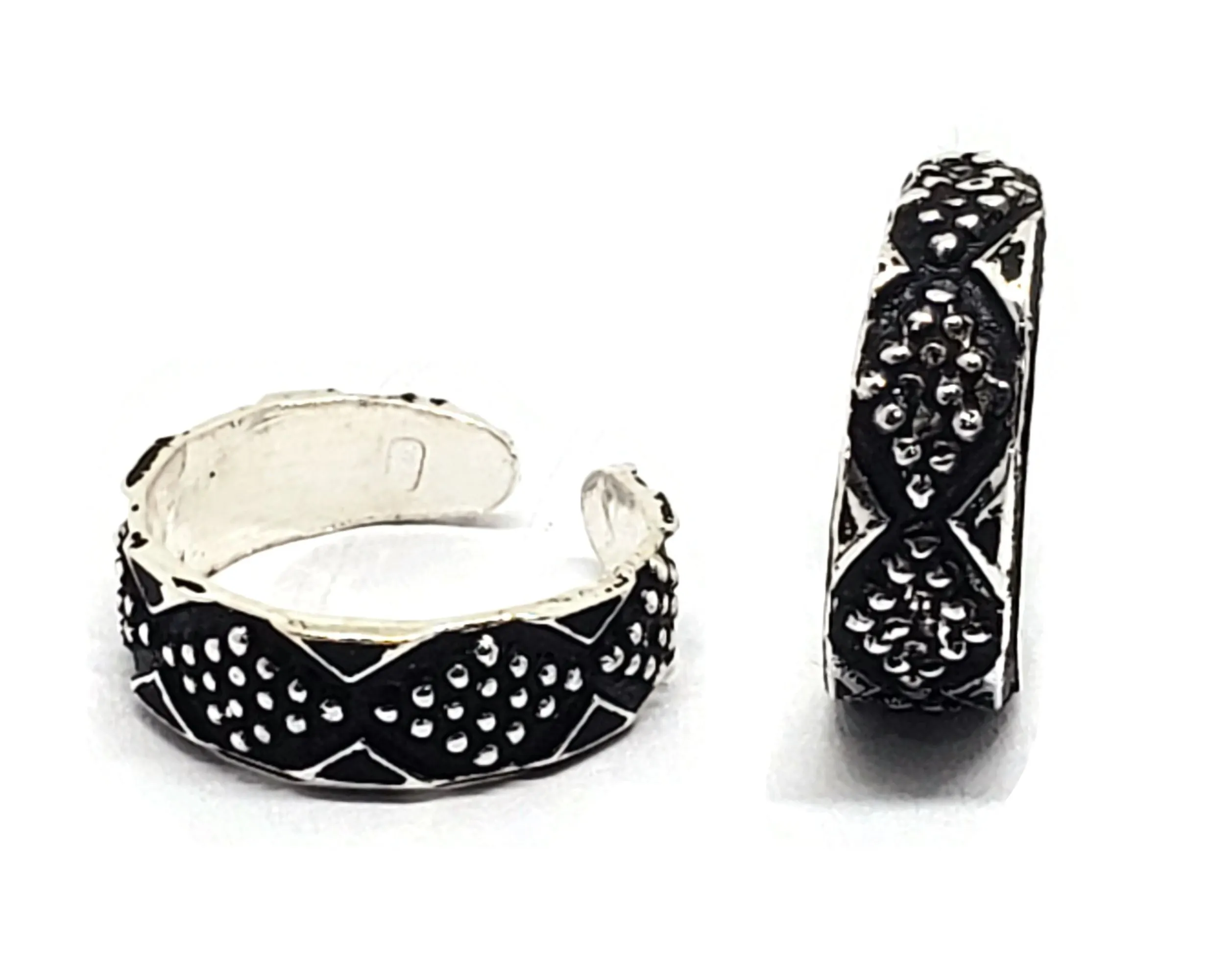 925 Sterling Silver Multicolor Toe-rings - Design #09