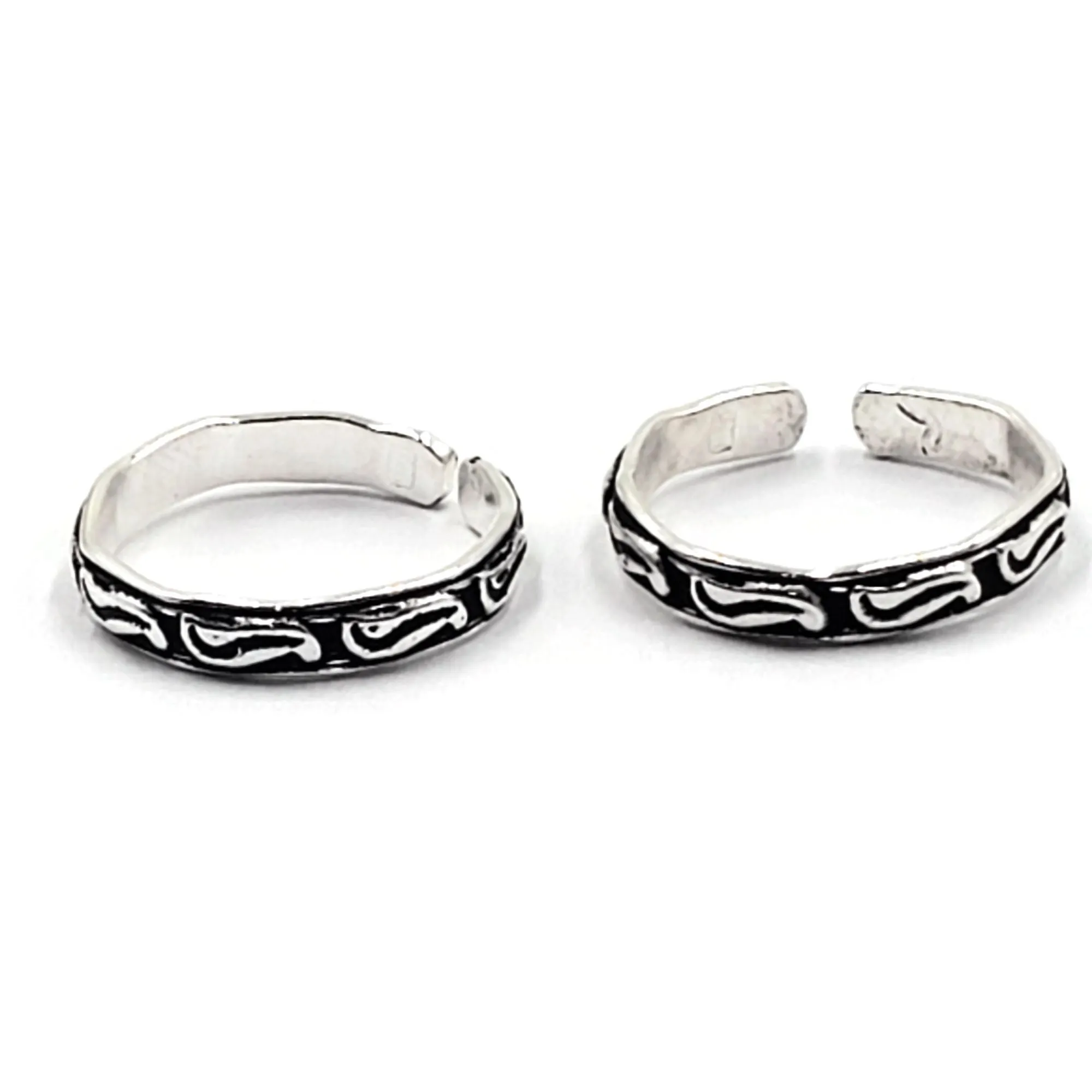 925 Sterling Silver Multicolor Toe-rings - Design #17