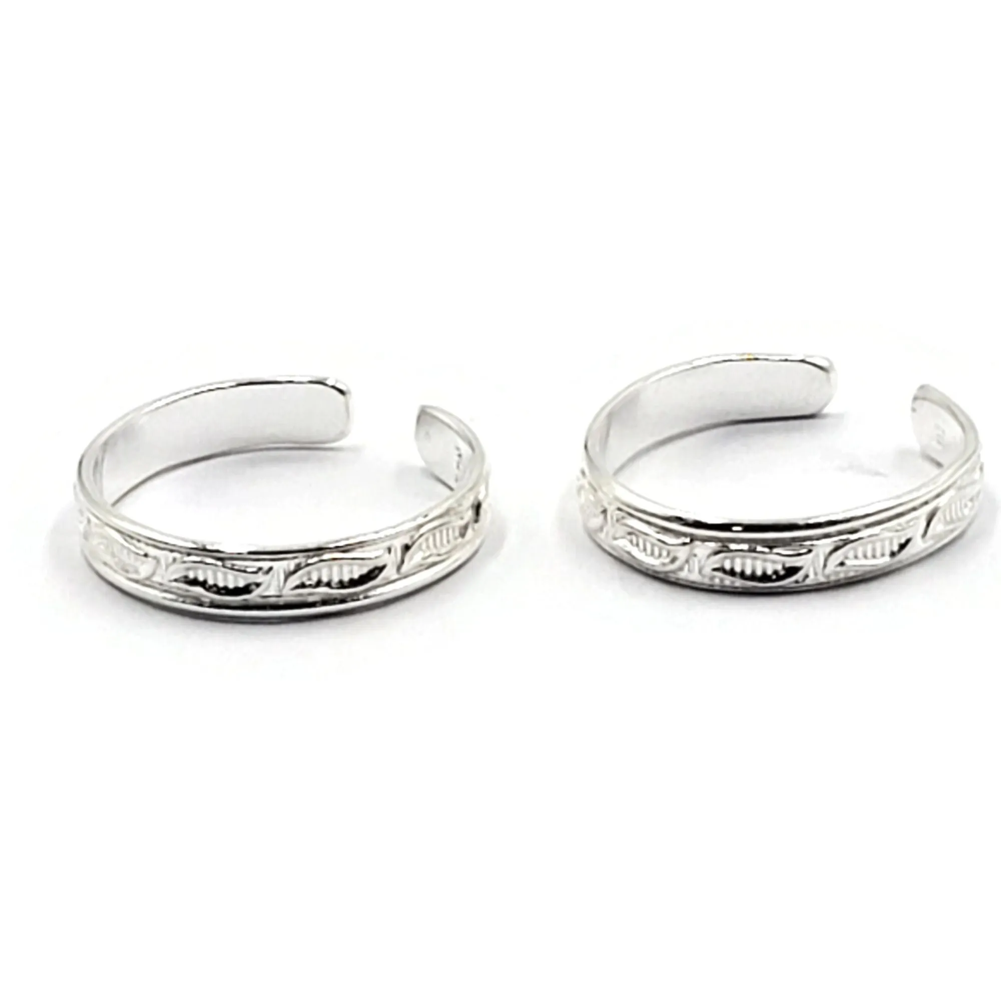 925 Sterling Silver Multicolor Toe-rings - Design #17