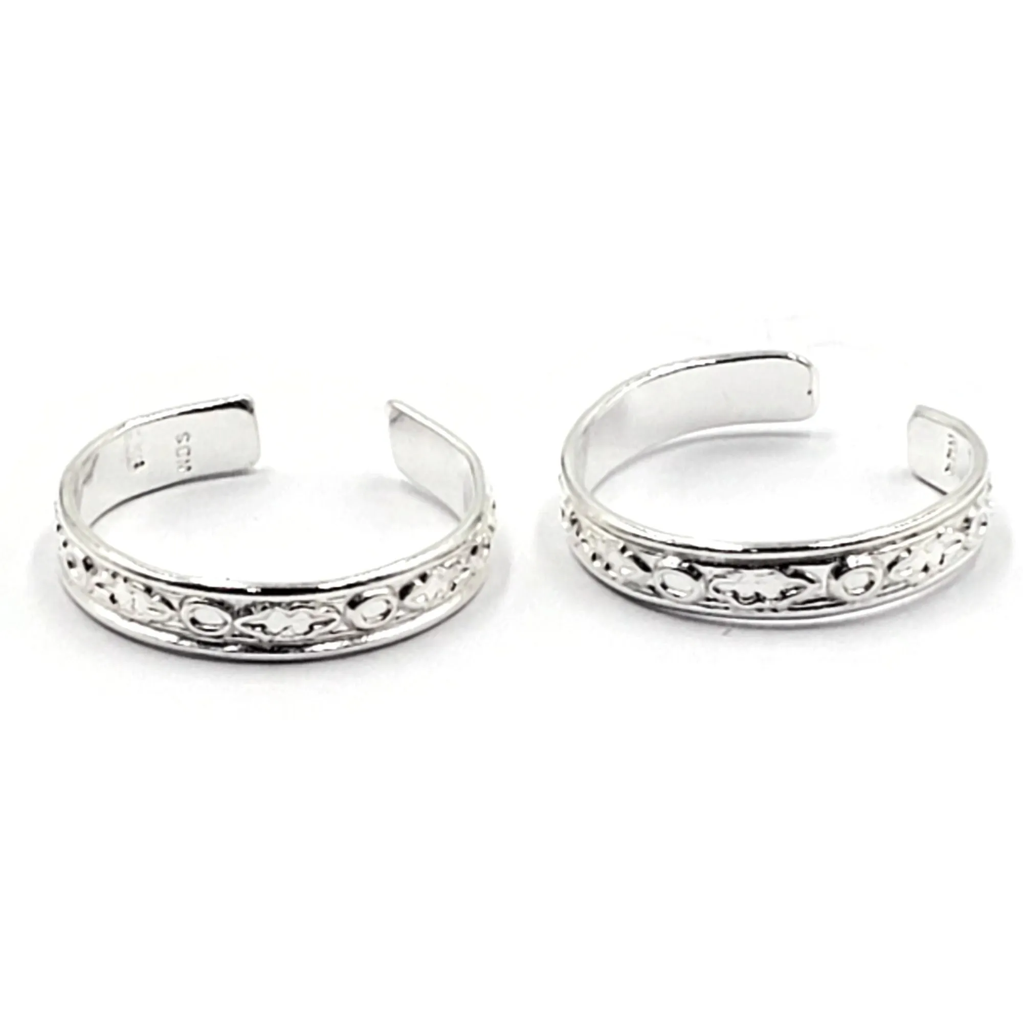 925 Sterling Silver Multicolor Toe-rings - Design #19