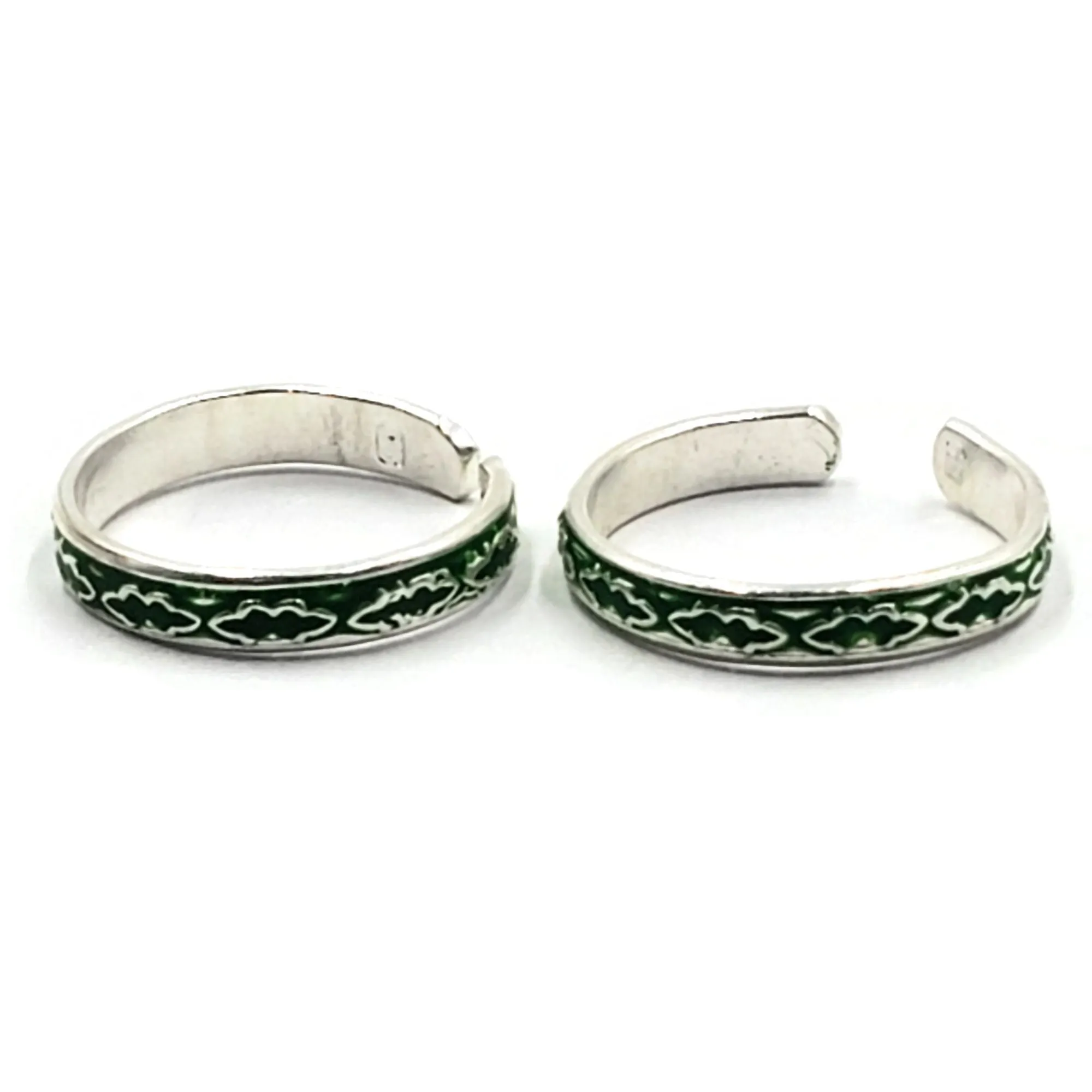 925 Sterling Silver Multicolor Toe-rings - Design #19