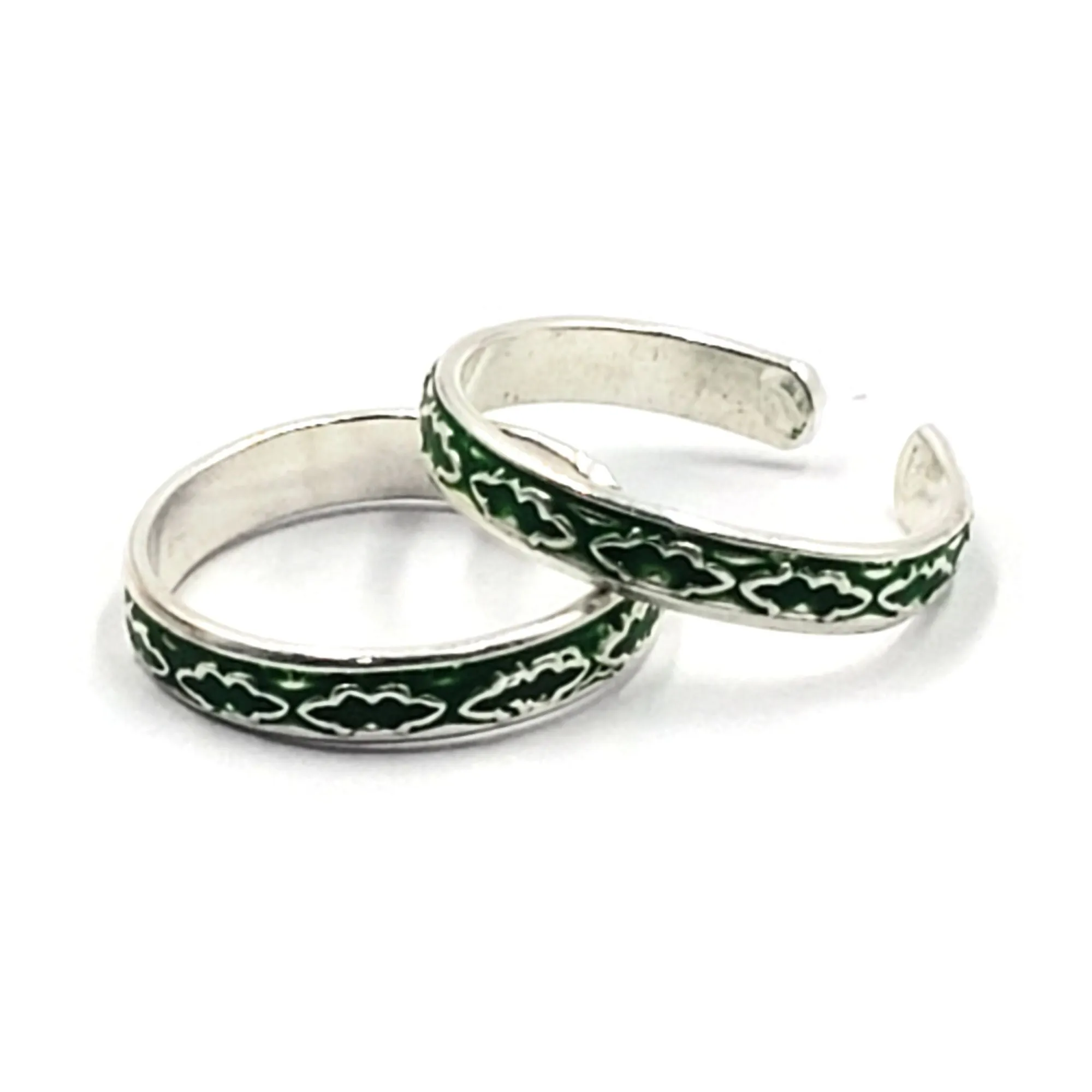 925 Sterling Silver Multicolor Toe-rings - Design #19