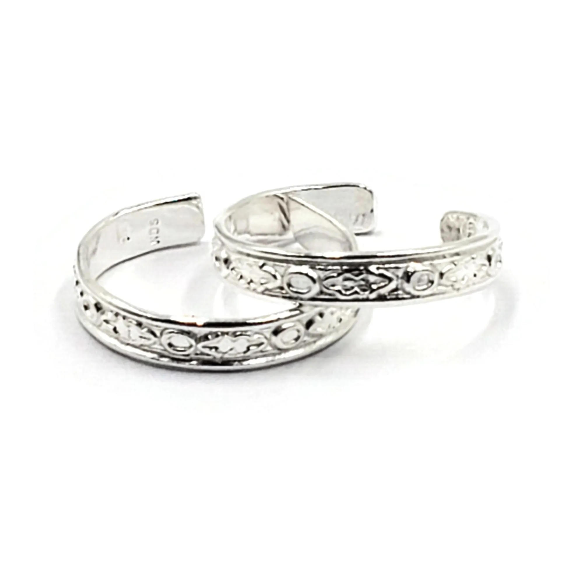 925 Sterling Silver Multicolor Toe-rings - Design #19