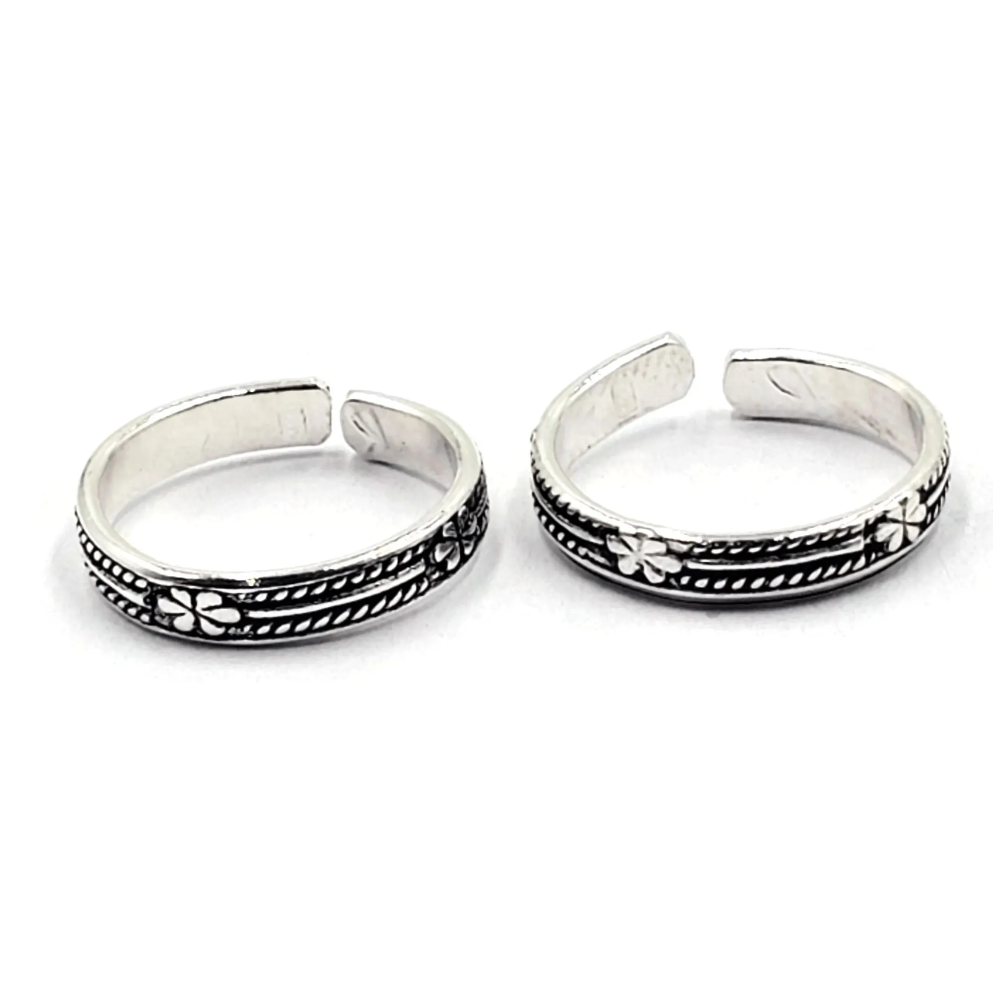 925 Sterling Silver Multicolor Toe-rings - Design #20