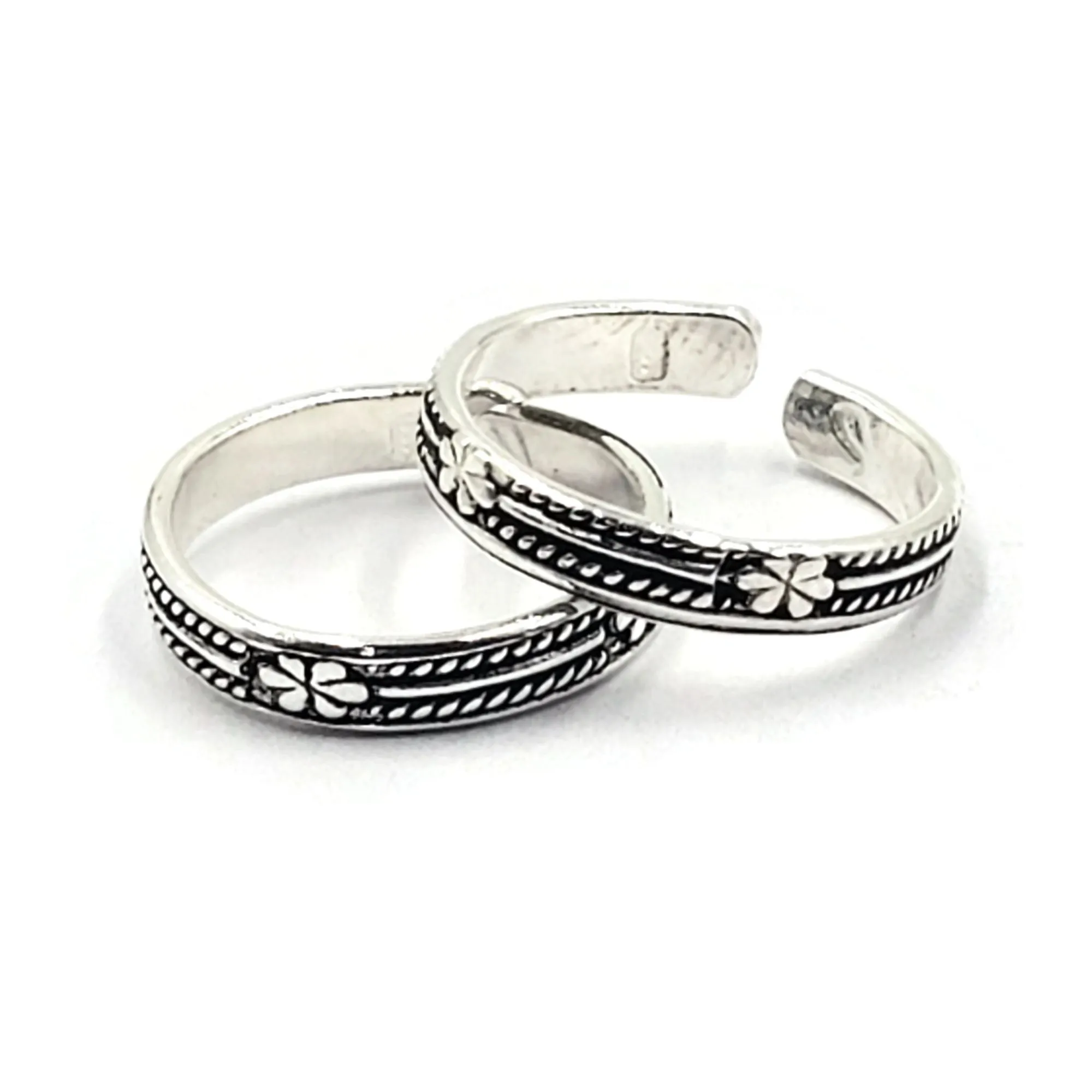 925 Sterling Silver Multicolor Toe-rings - Design #20