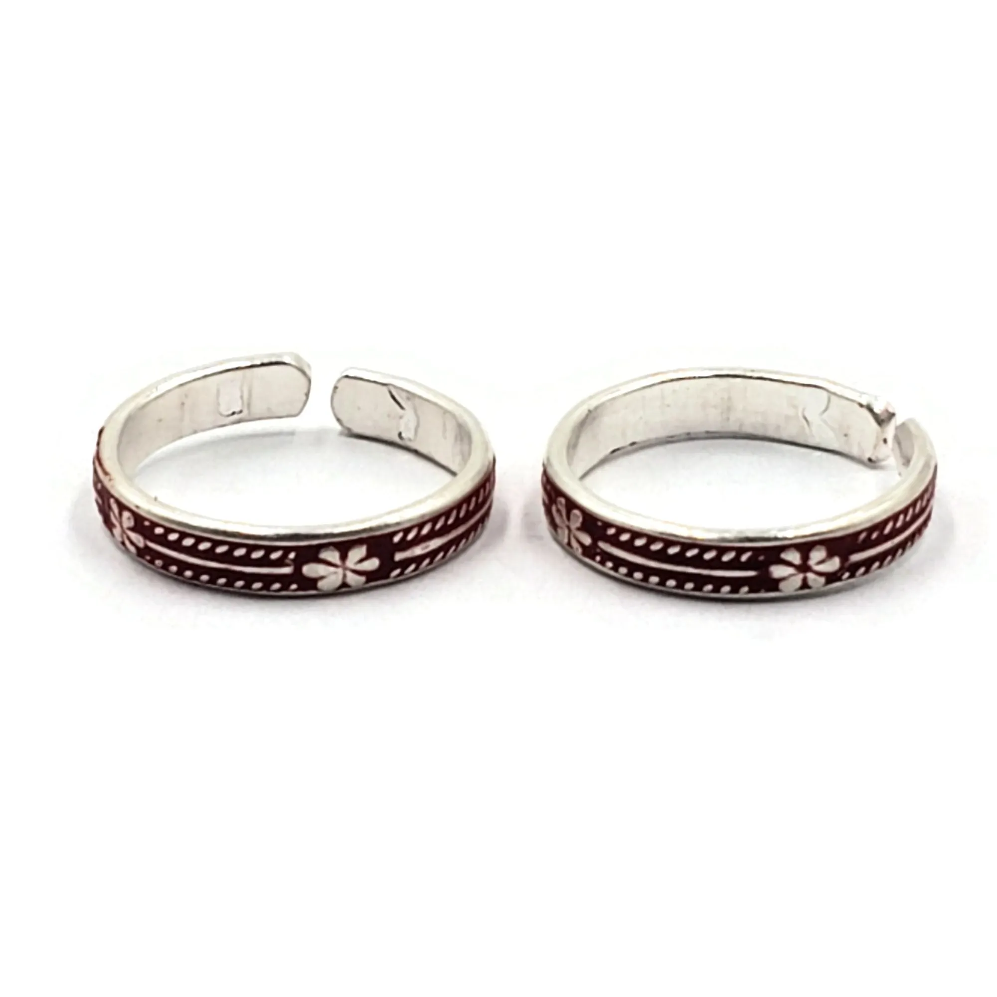 925 Sterling Silver Multicolor Toe-rings - Design #20