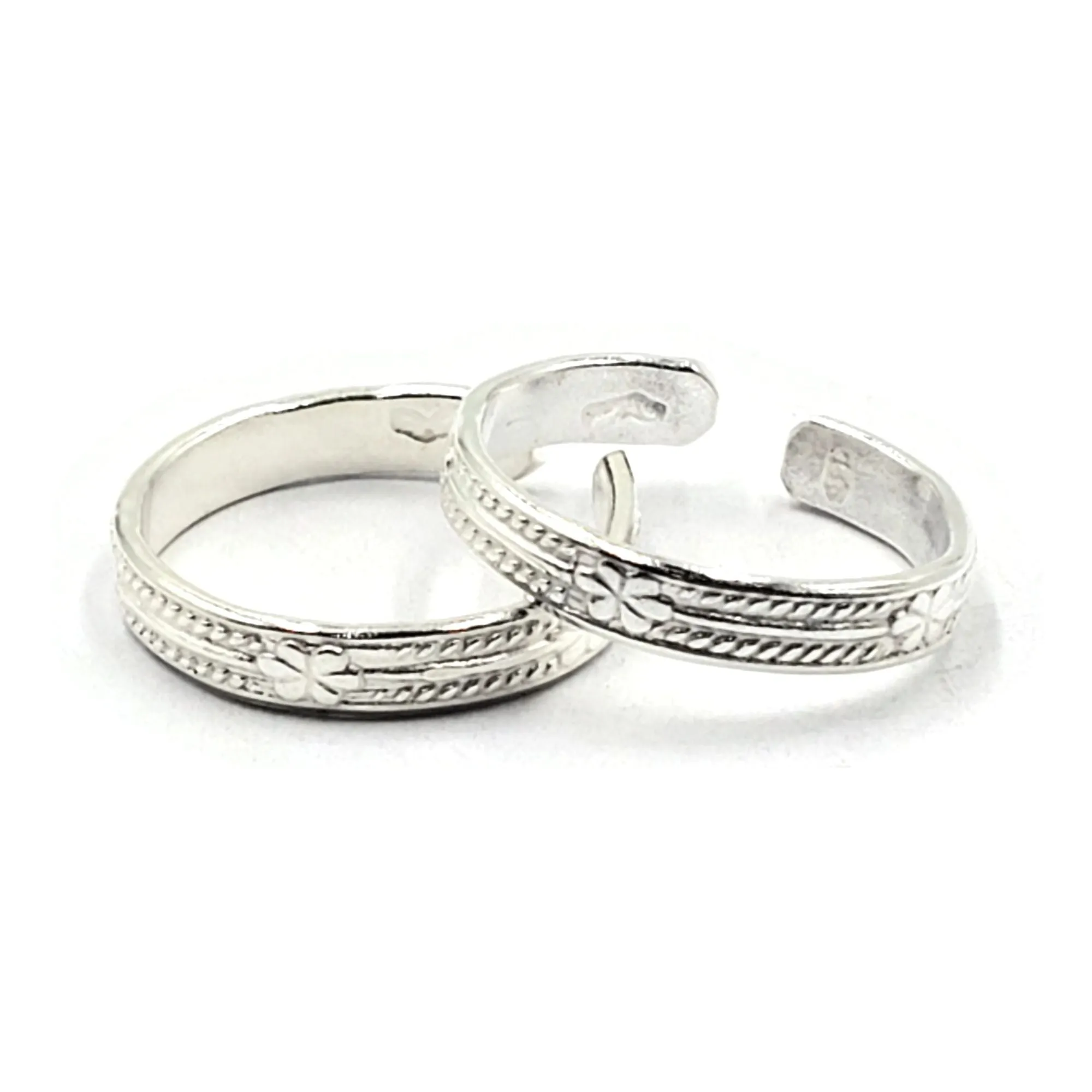 925 Sterling Silver Multicolor Toe-rings - Design #20