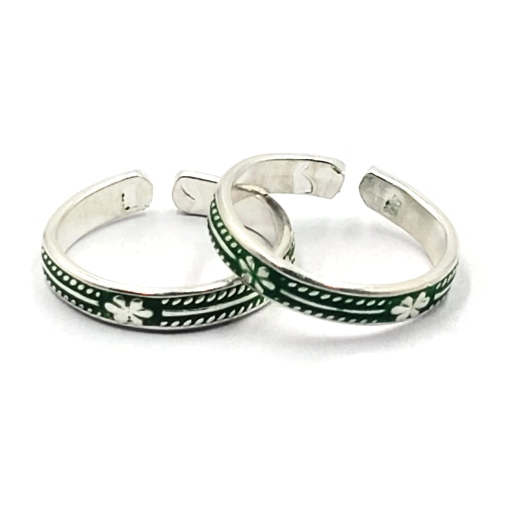 925 Sterling Silver Multicolor Toe-rings - Design #20