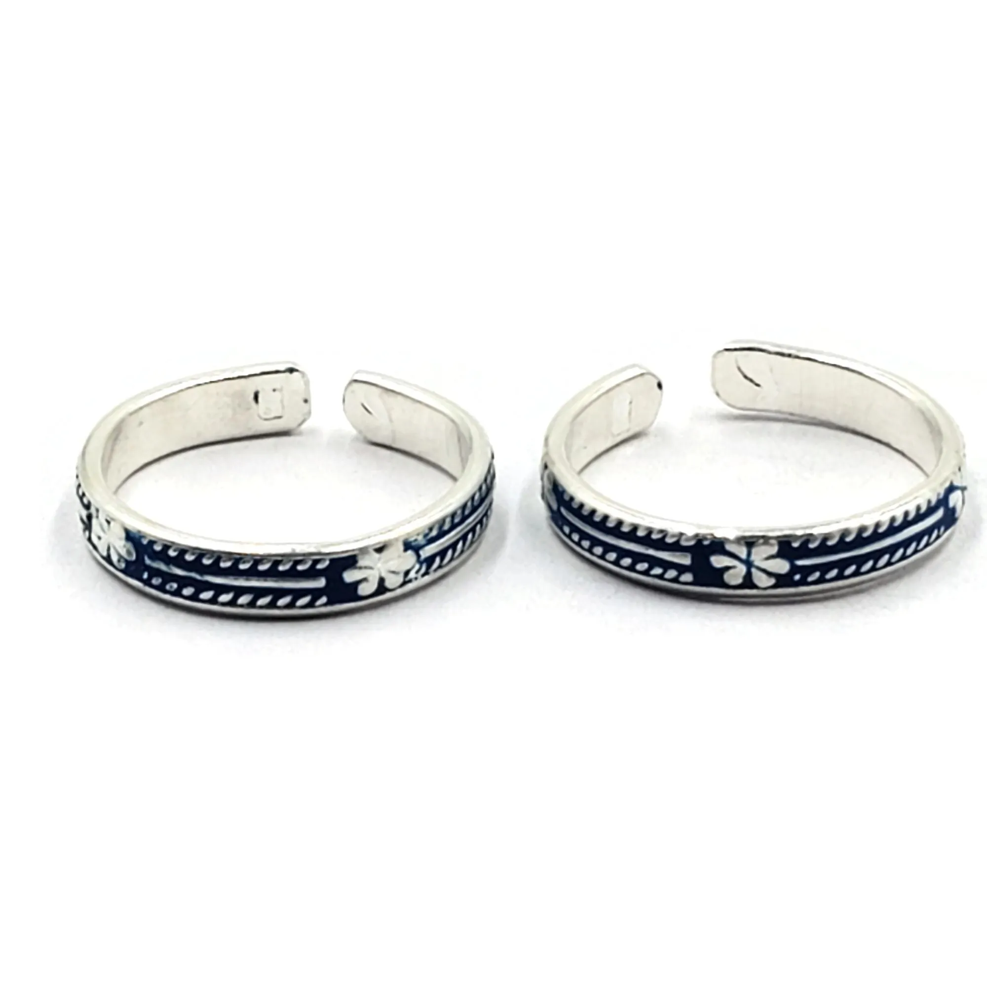 925 Sterling Silver Multicolor Toe-rings - Design #20