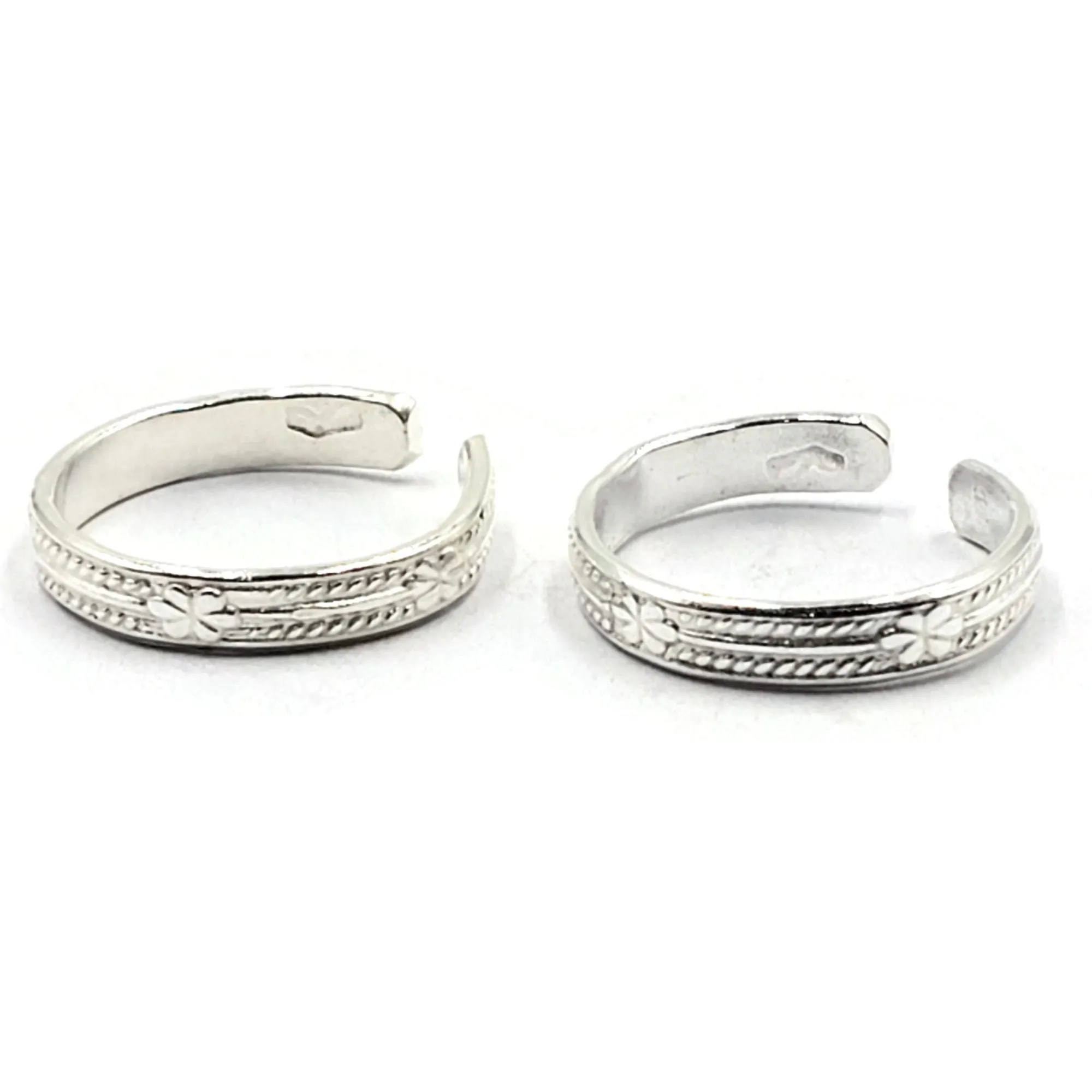925 Sterling Silver Multicolor Toe-rings - Design #20