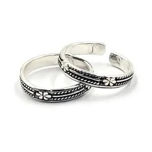 925 Sterling Silver Multicolor Toe-rings - Design #20