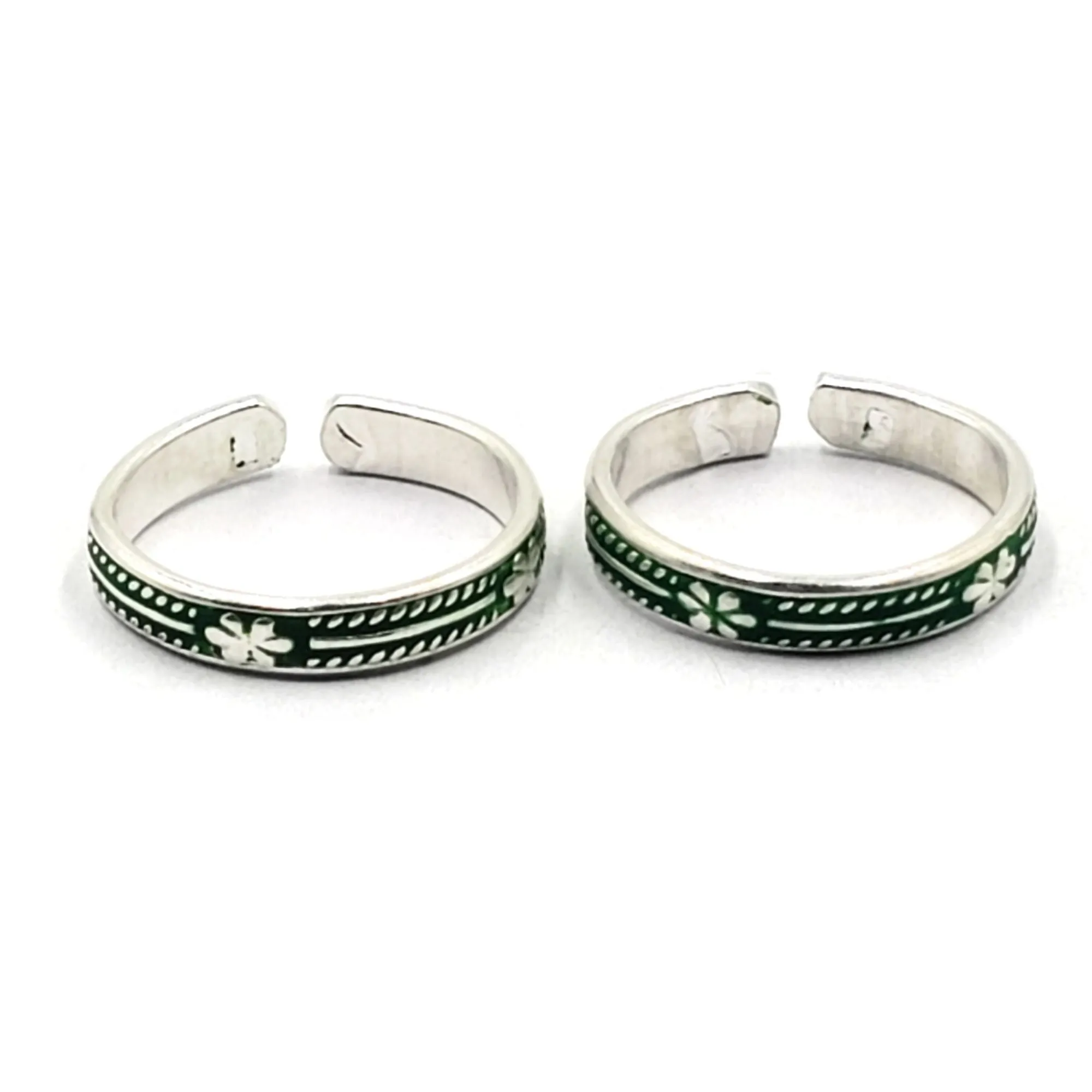 925 Sterling Silver Multicolor Toe-rings - Design #20