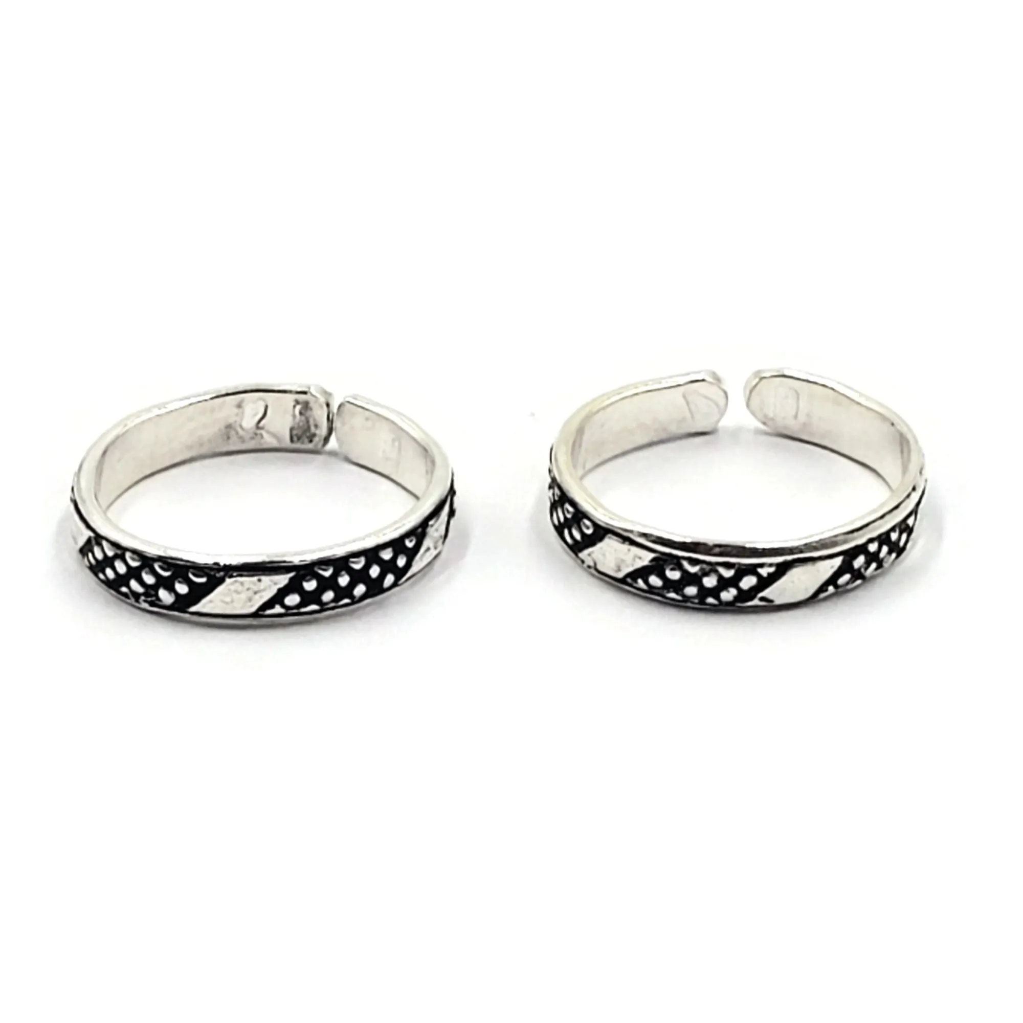 925 Sterling Silver Multicolor Toe-rings - Design #22