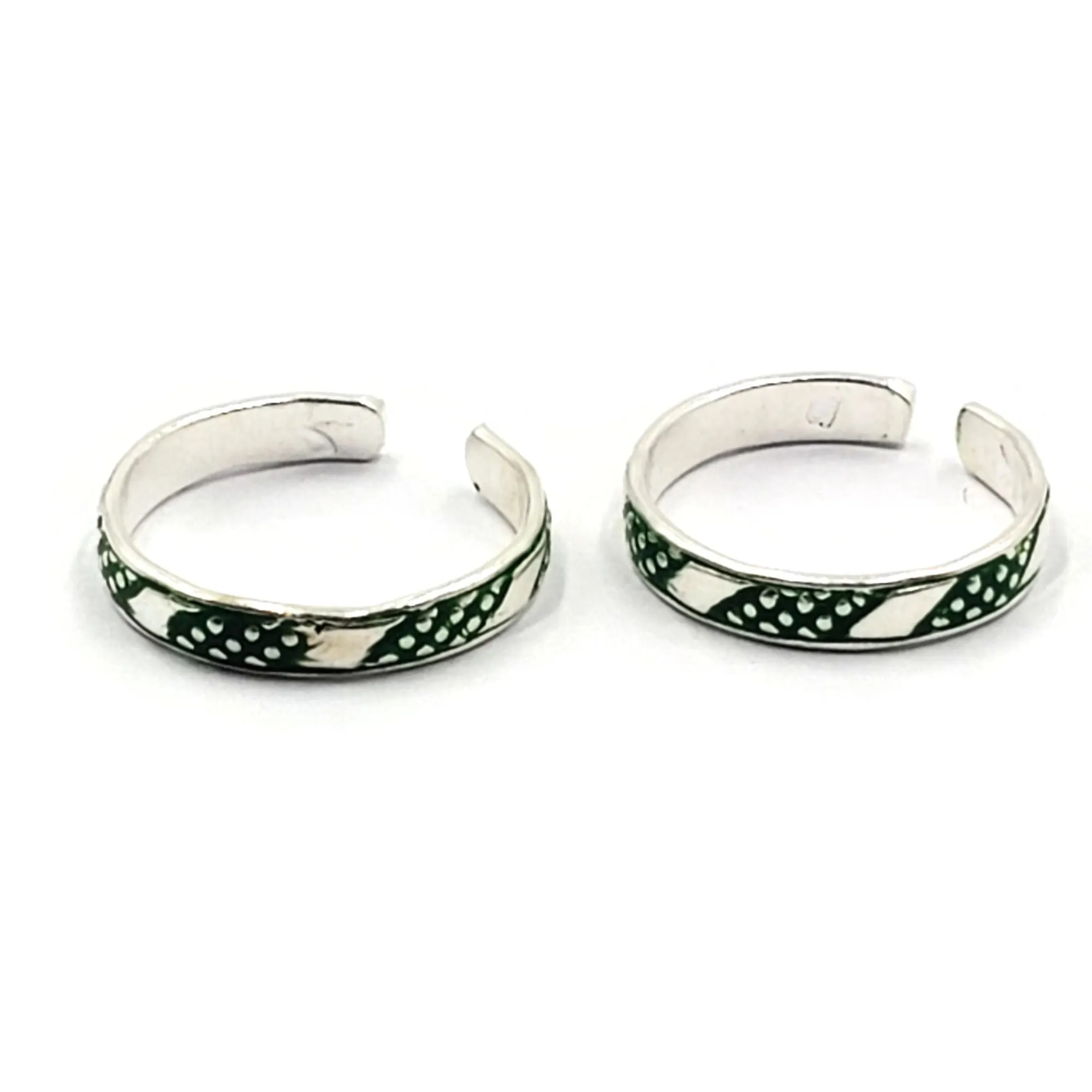 925 Sterling Silver Multicolor Toe-rings - Design #22