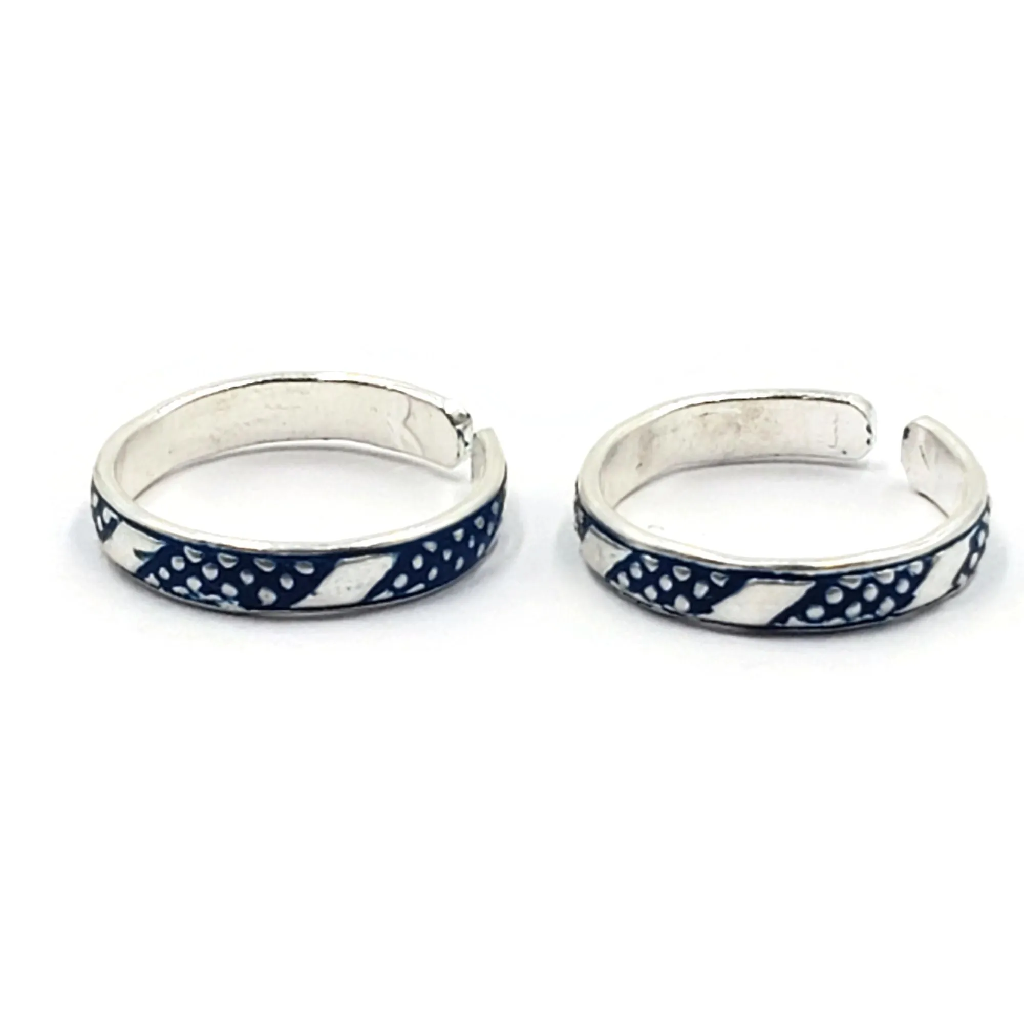 925 Sterling Silver Multicolor Toe-rings - Design #22
