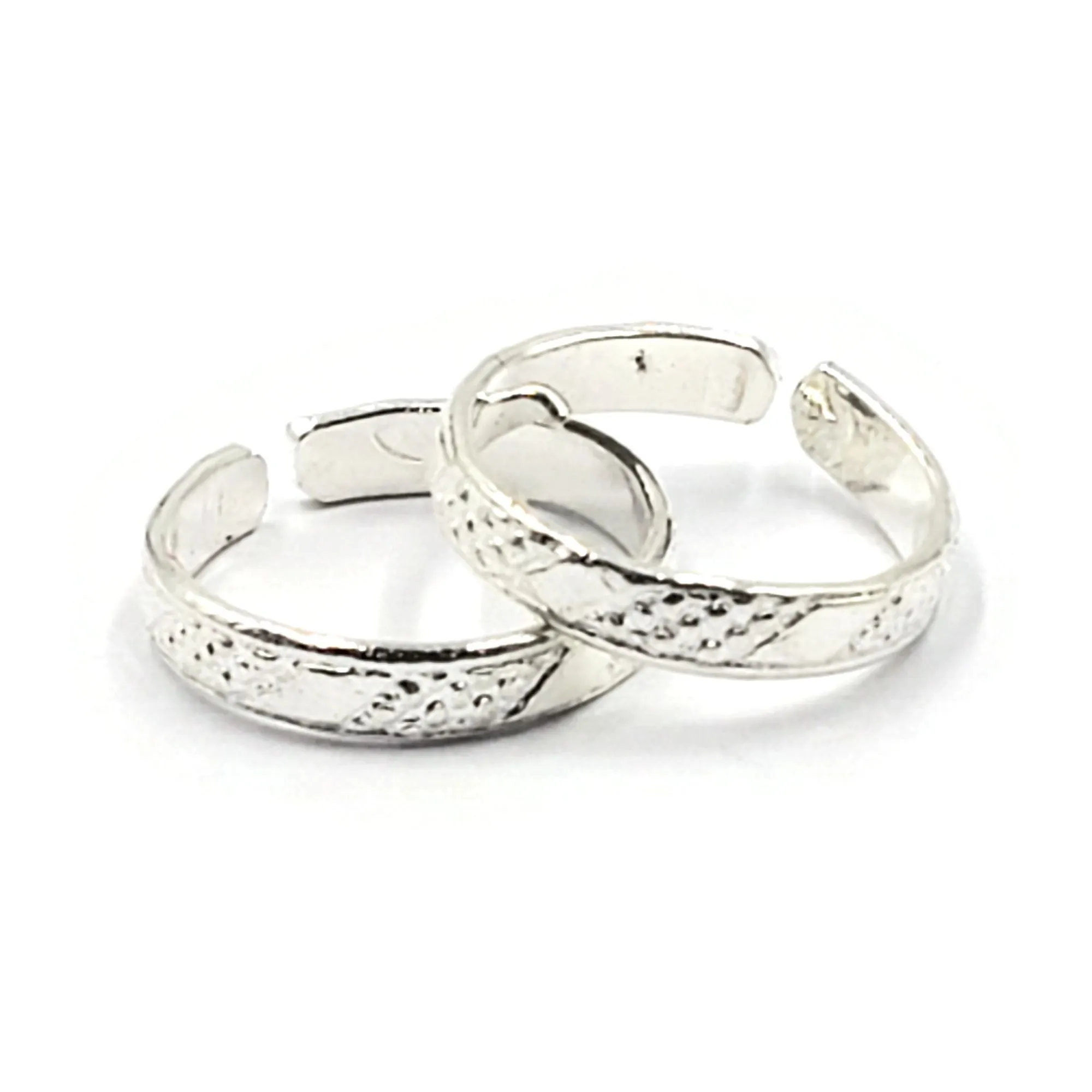 925 Sterling Silver Multicolor Toe-rings - Design #22