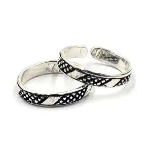 925 Sterling Silver Multicolor Toe-rings - Design #22