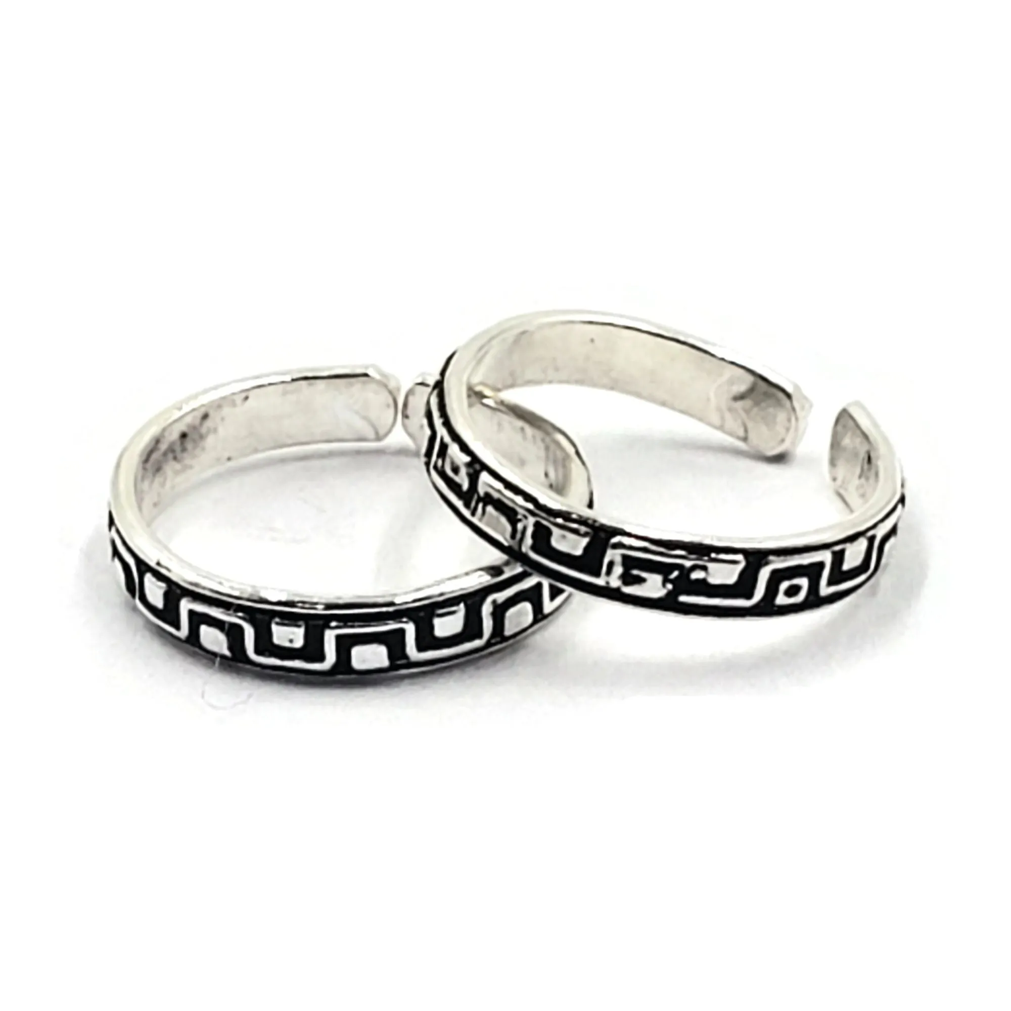 925 Sterling Silver Multicolor Toe-rings - Design #33