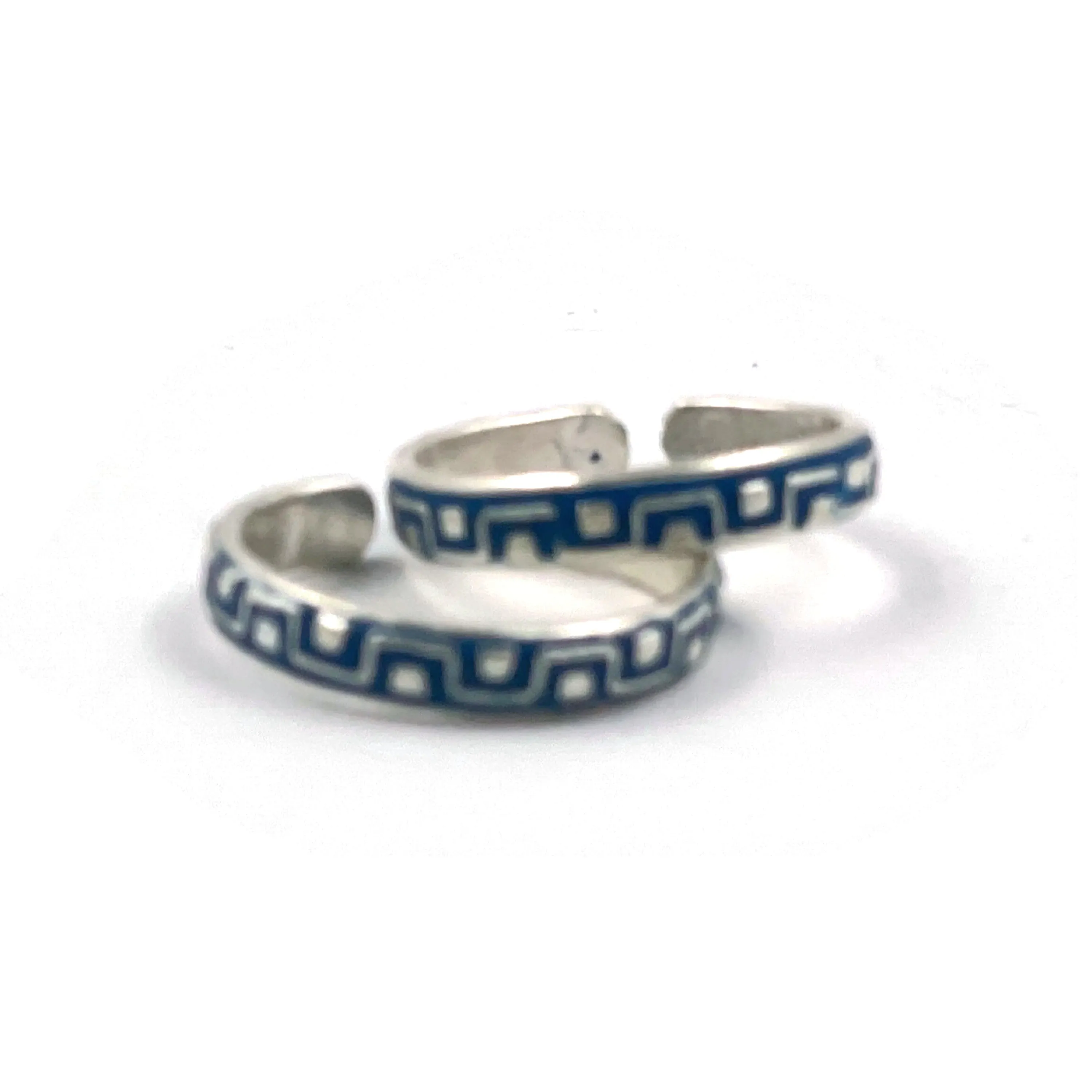 925 Sterling Silver Multicolor Toe-rings - Design #33