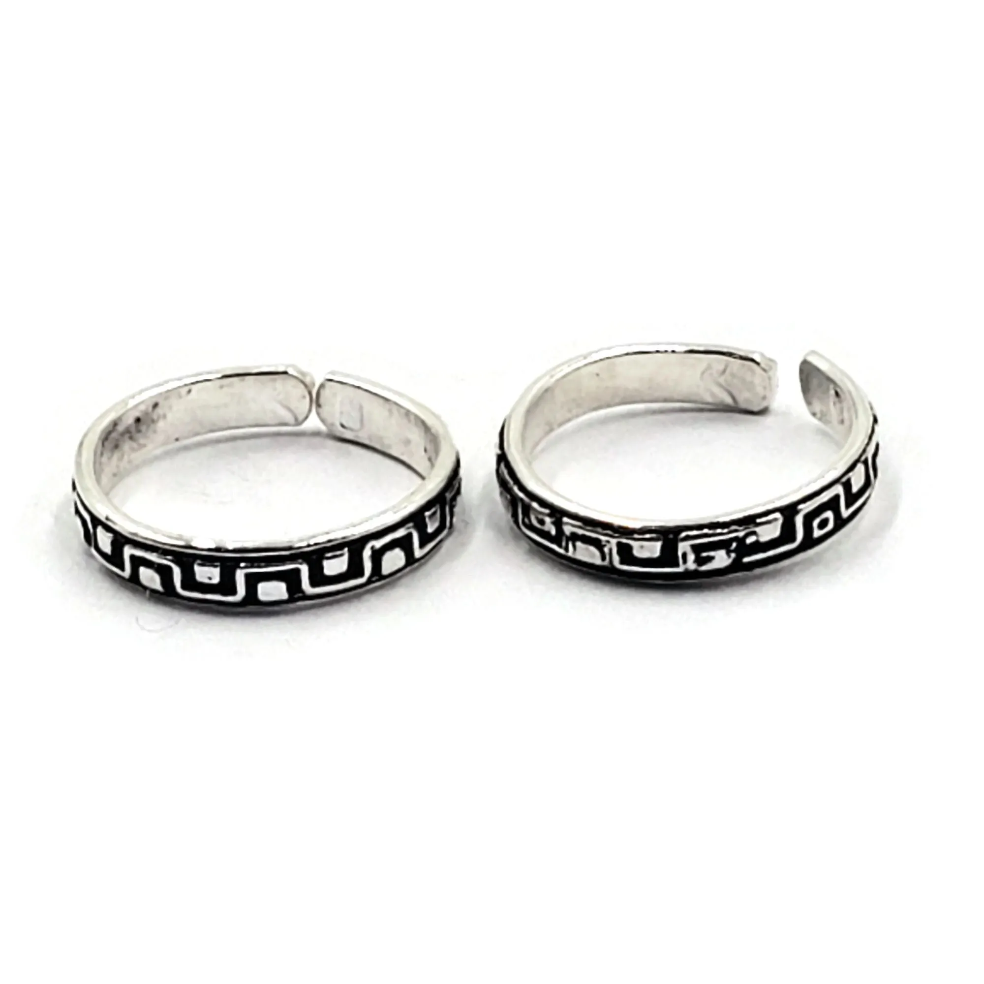 925 Sterling Silver Multicolor Toe-rings - Design #33