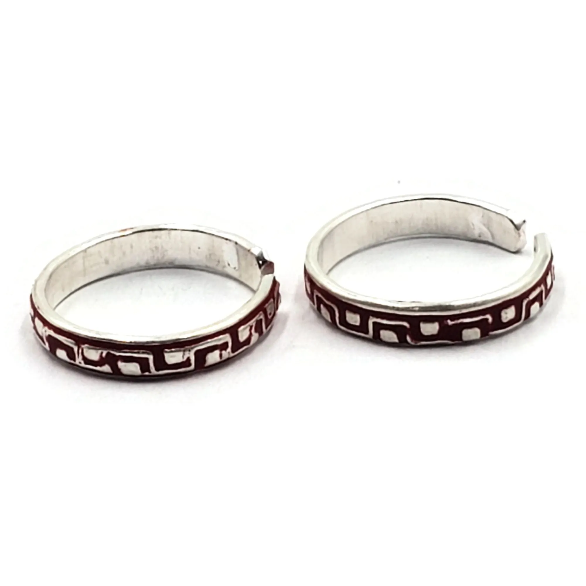 925 Sterling Silver Multicolor Toe-rings - Design #33