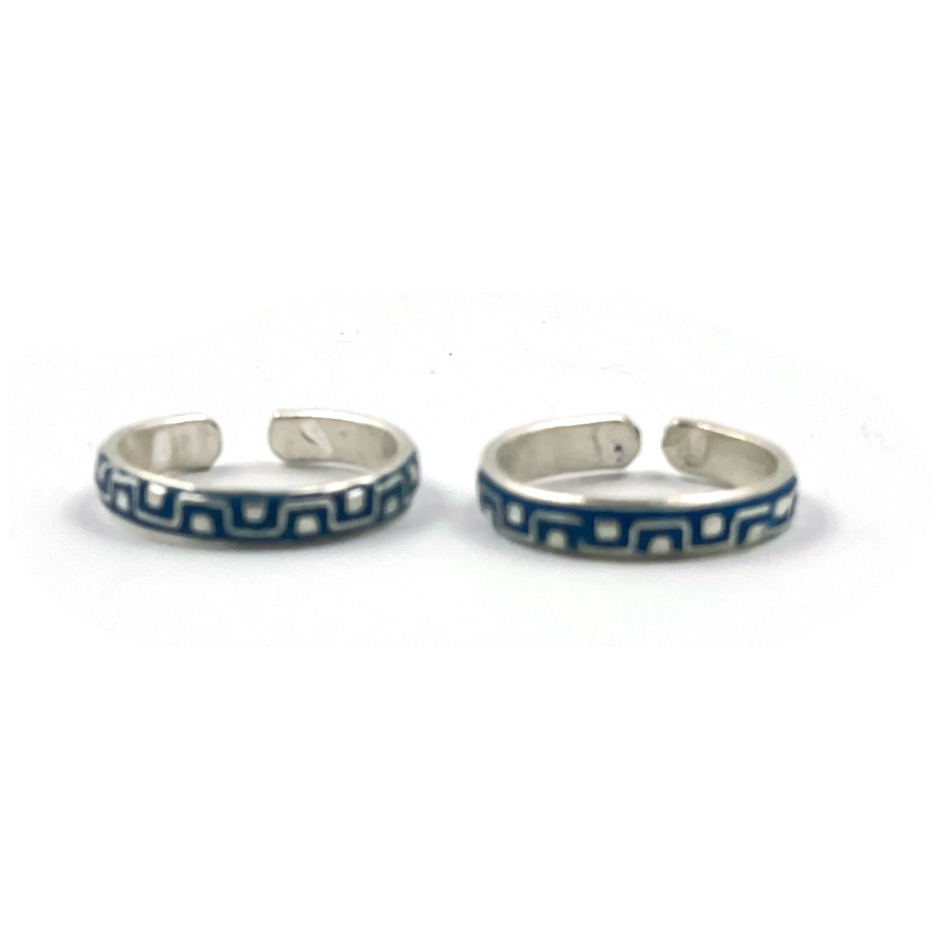 925 Sterling Silver Multicolor Toe-rings - Design #33