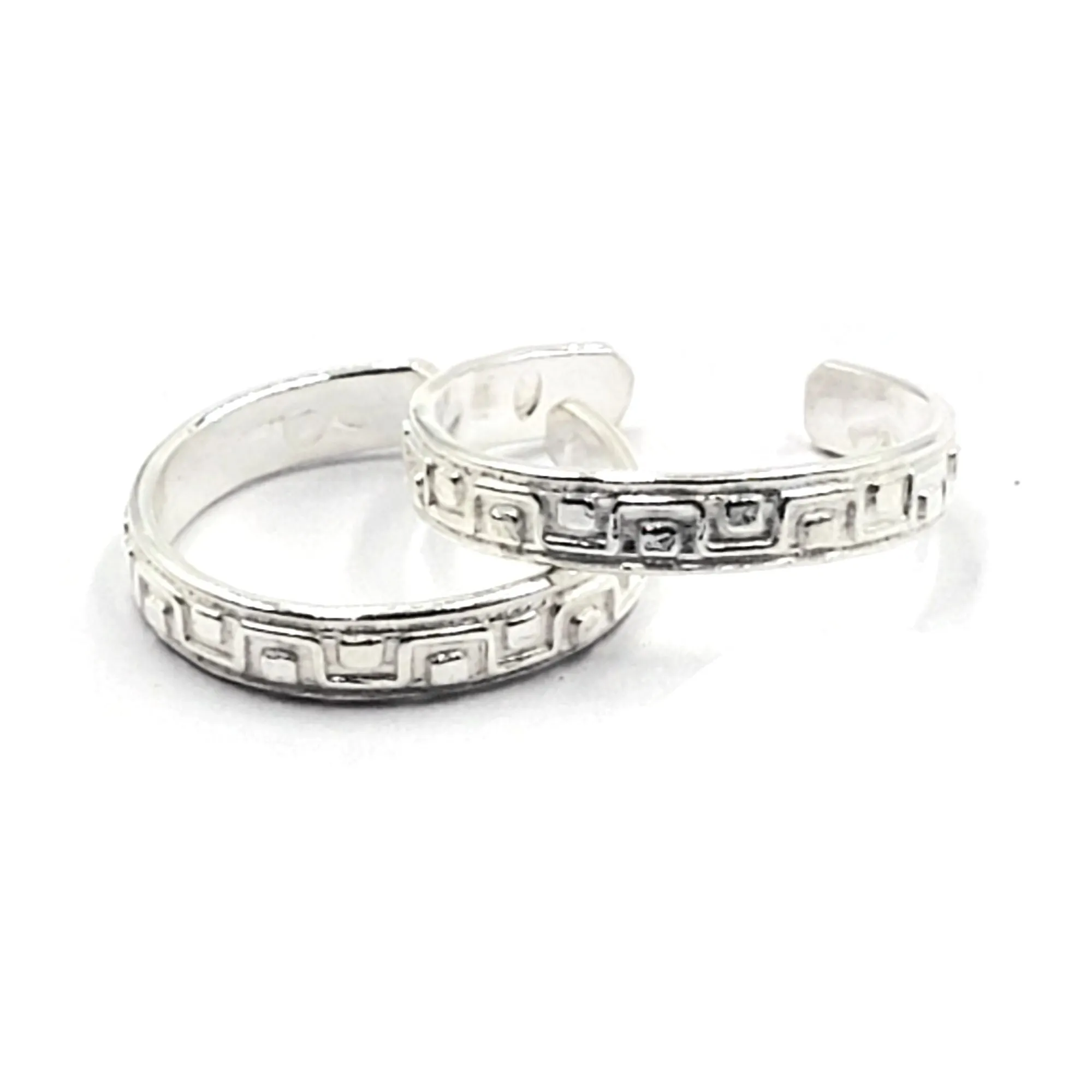 925 Sterling Silver Multicolor Toe-rings - Design #33