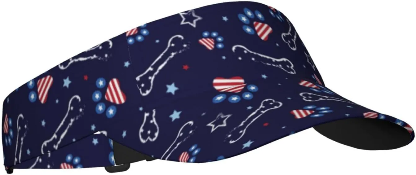 American Flag Independence Day Visor Hat, Fashion Sports Sun Visor Hat, Adjustable Golf Hat for Women Men