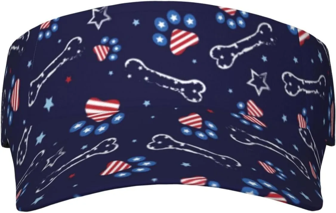 American Flag Independence Day Visor Hat, Fashion Sports Sun Visor Hat, Adjustable Golf Hat for Women Men
