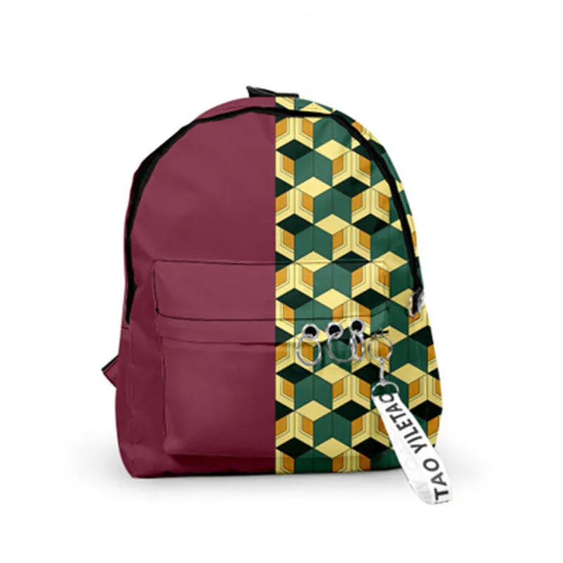Backpack Demon Slayer: Kimetsu no Yaiba Canvas Bag Tomioka Giyuu School Bags For Boys Girls Travel Bag Mochila Feminina