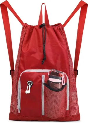 BeeGreen Drawstring Backpack for Men Women Athletic Gym Sports Workout Beach Swim