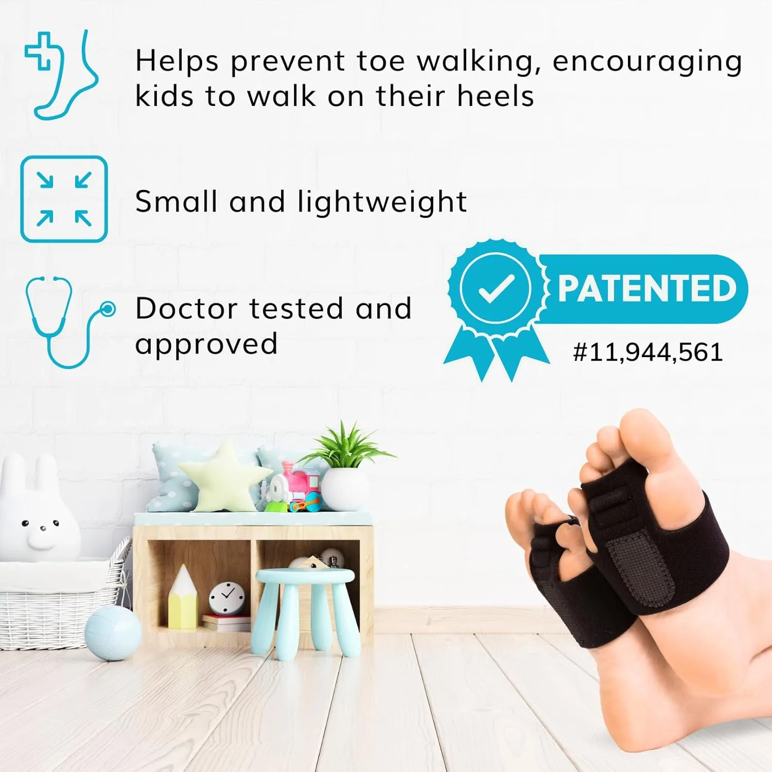 BraceAbility Toe Walking Braces for Kids - Patented Pediatric Foot Supports To Prevent Tip Toe Walking, Cerebral Palsy Equipment, Autism, ADHD, Aspergers, Youth Neurological Disorders (XS - Pair)