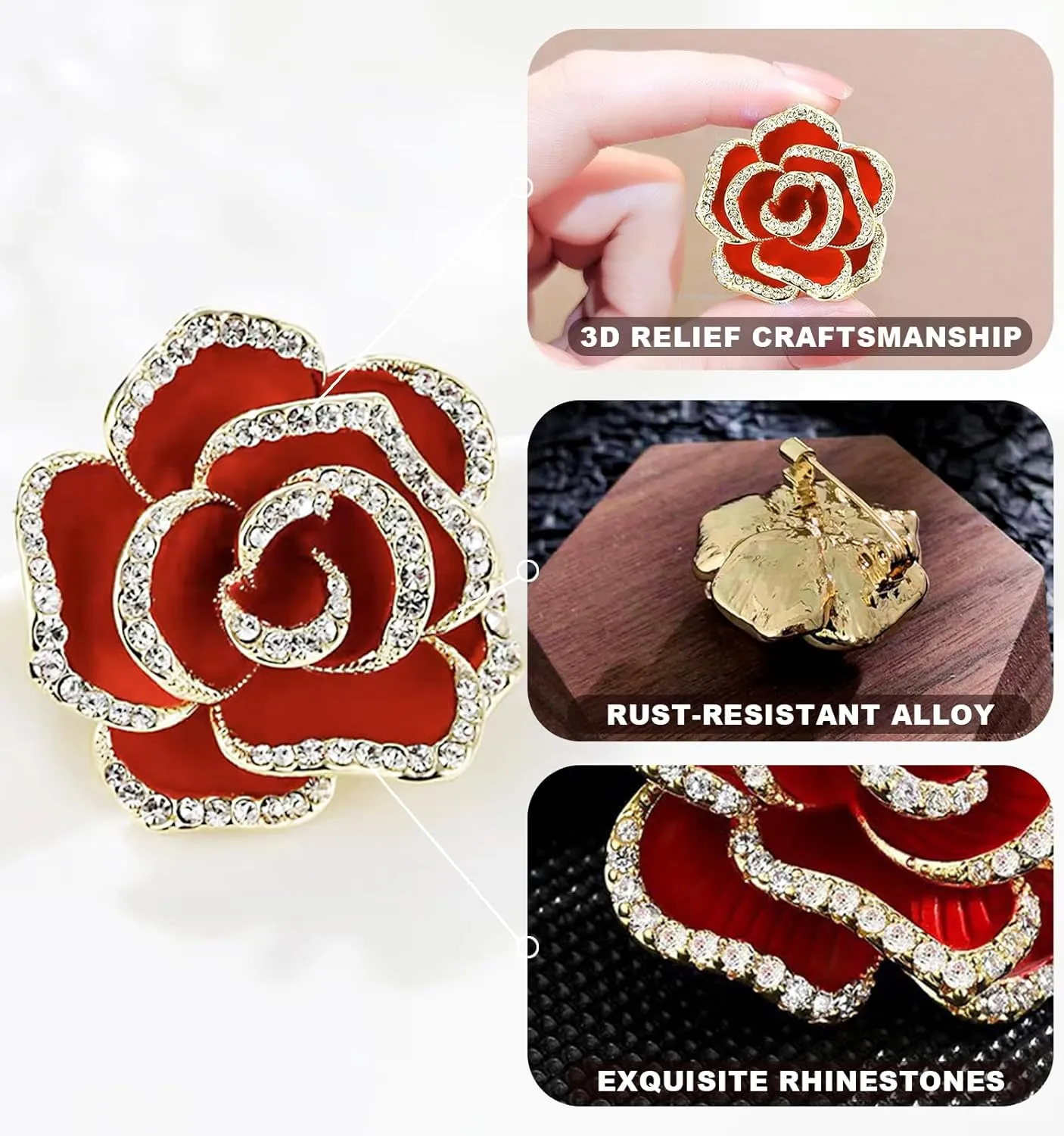 Brooches and Pins for Women Vintage: Brooch Pins for Women Rhinestone Brooch and Pin Crystal Brooch Pin Fashion Broche Gifts