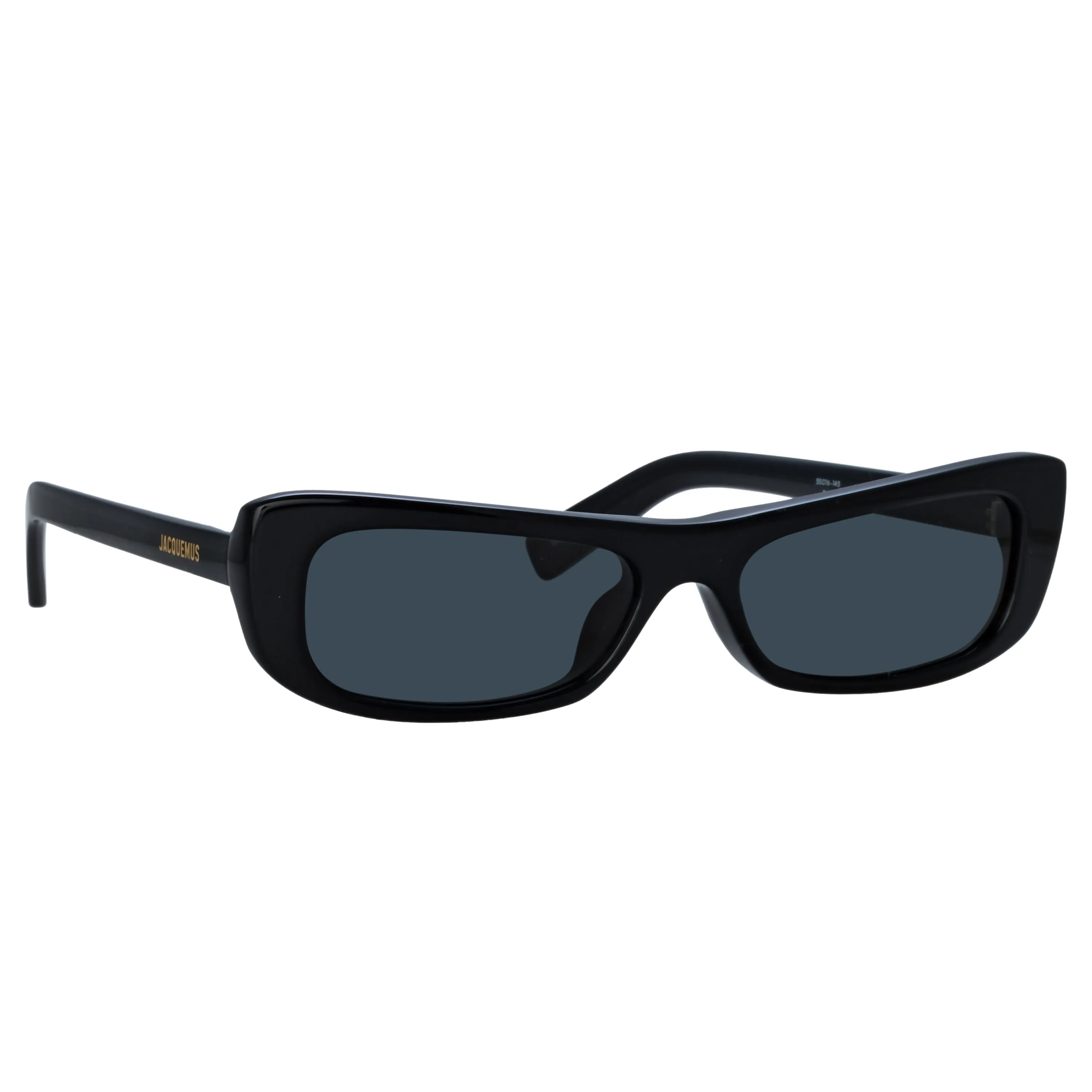 Capri Rectangular Sunglasses in Black by Jacquemus