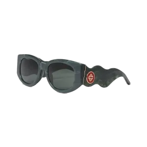 Casablanca Oval Wave Sunglasses Green