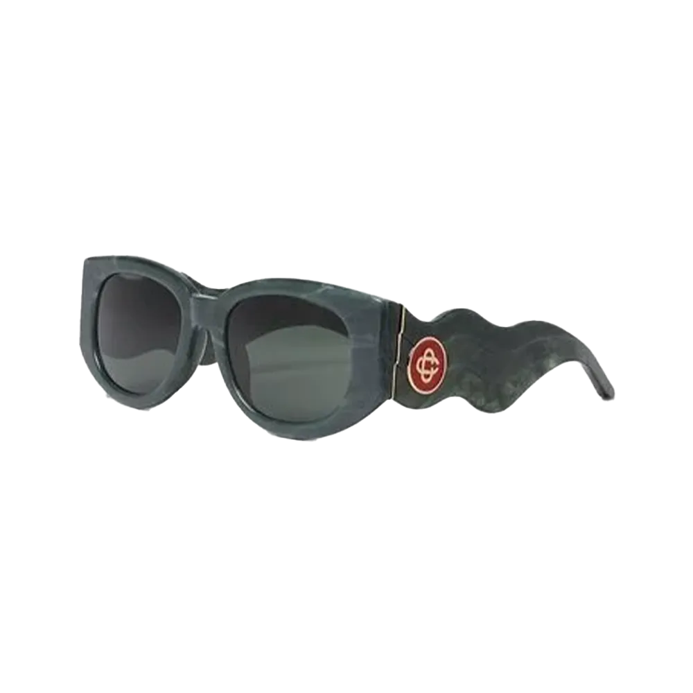 Casablanca Oval Wave Sunglasses Green