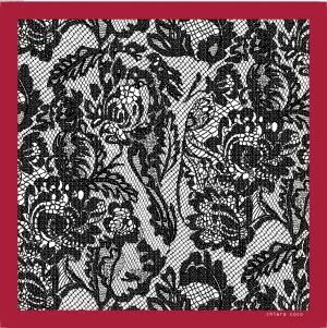 Chiara Coco black lace with red border CC146-1 70cm