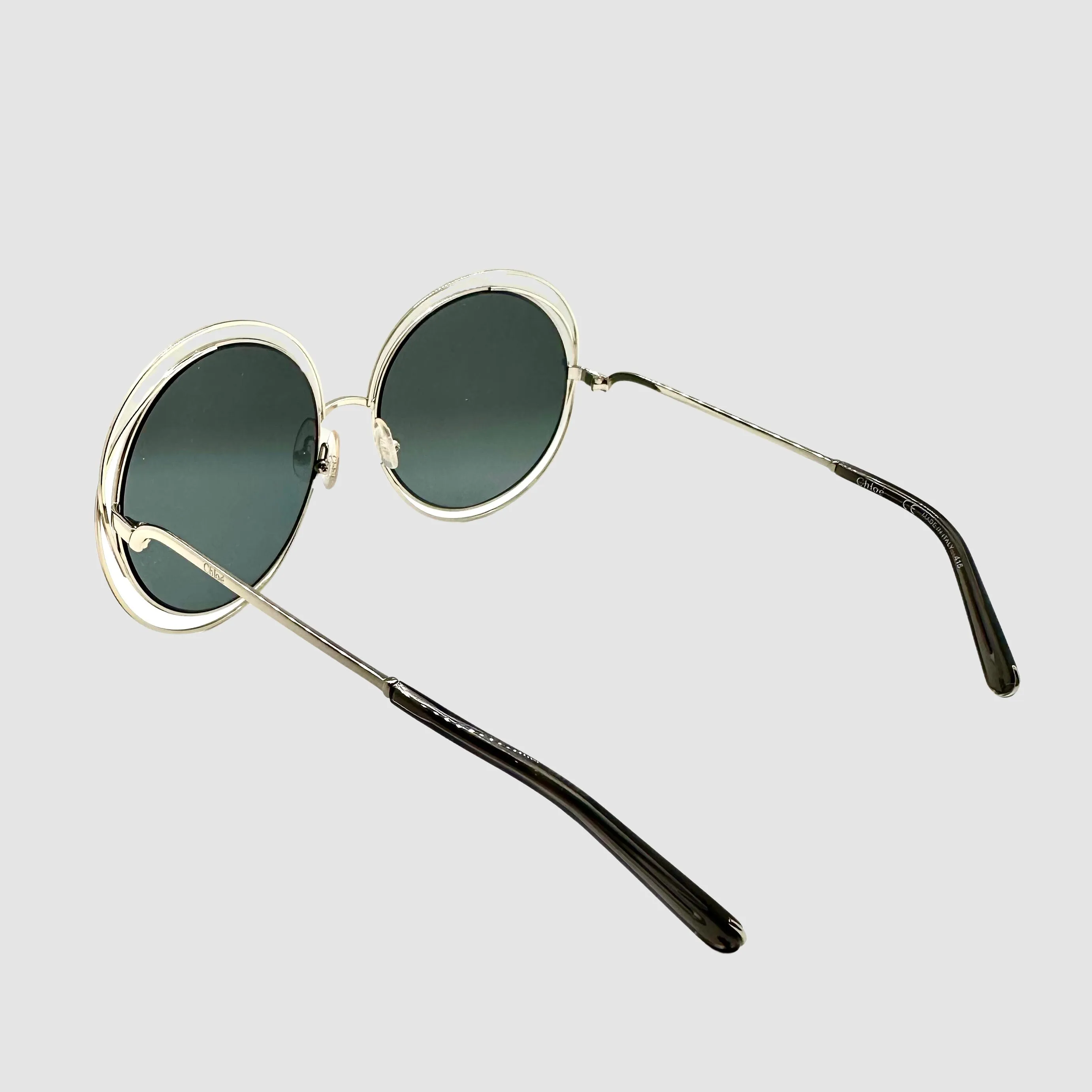 Chloé Oversized Sunglasses w/ Round Silver Wire Frames